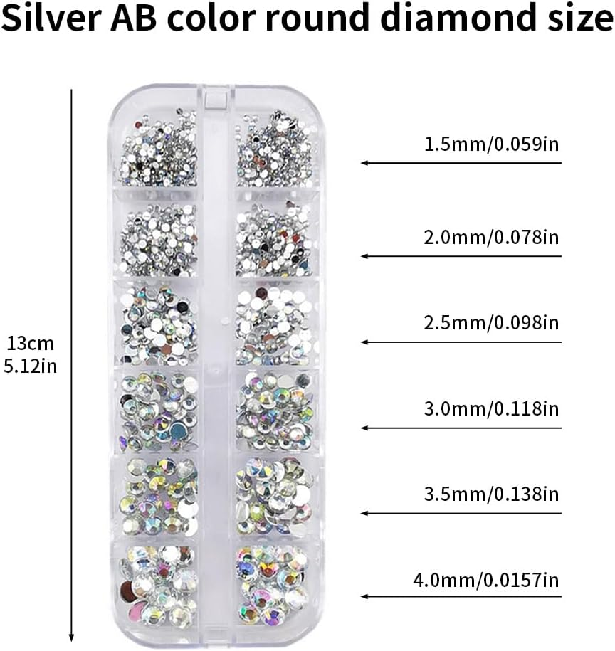 2000 Pieces Flat Back Gems round Crystal,With Tweezers and Rhinestones Picking Pen for Clothes Fabric Shoes Jewelry Making Nail Art