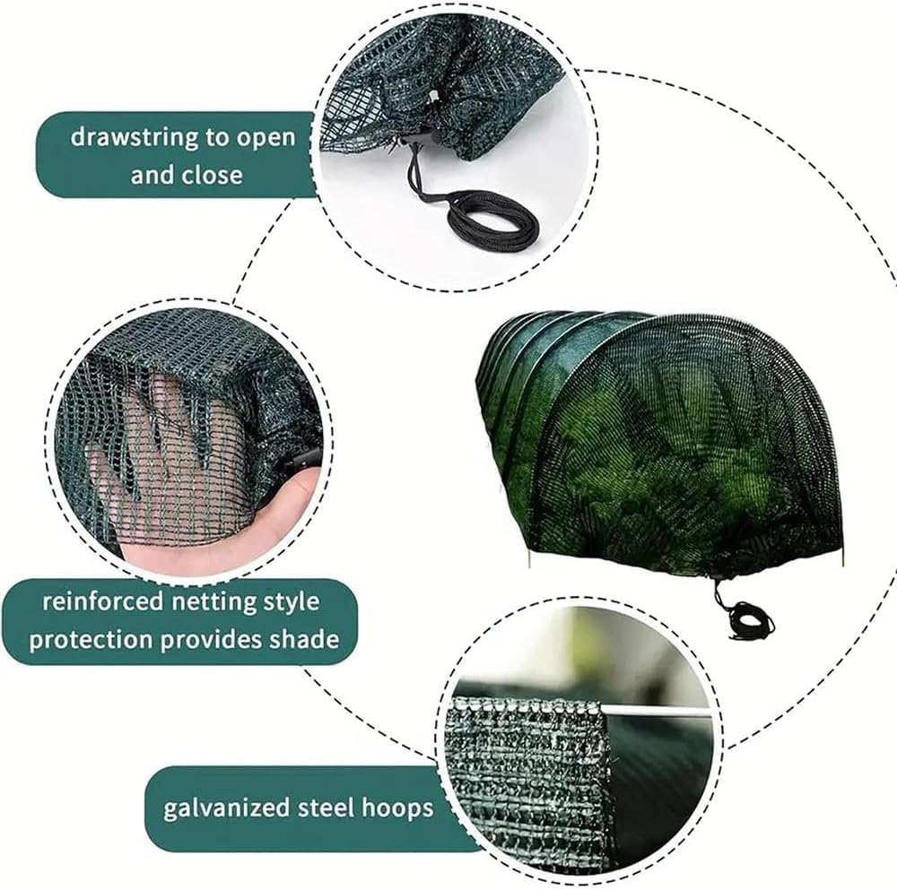 2 in 1 Portable Greenhouse Protection from Sun Heat,Garden Tunnel Shade Net Cover with Quick-Release Technology,Row Covers for Vegetables Plant Cover from Sun image number 1