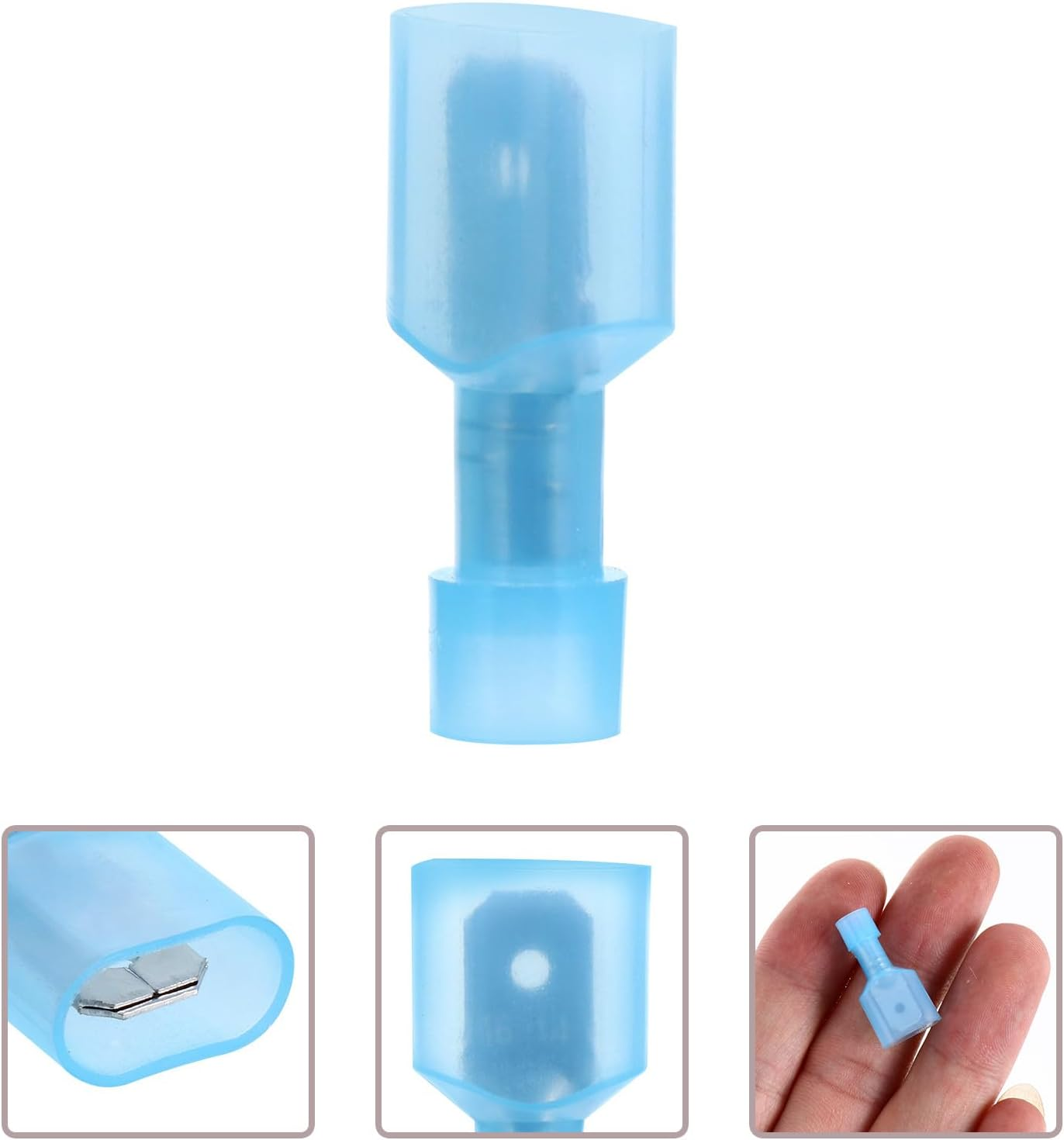 Baluue Nylon Insulated Spade Terminals 150Pcs Fully Insulated Quick Disconnect Connectors for Electrical Wiring Industrial Use image number 1