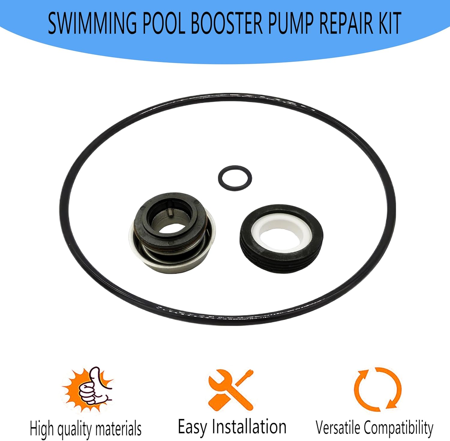 Replacement Swimming Pool Water Pump Sealing PS-1000 AS-1000 U109-136SS Seal Rebuild Kit Fits Polaris(Pre 2012) Booster Pump Repair Kit PB4-60 3/4 Hp Repair