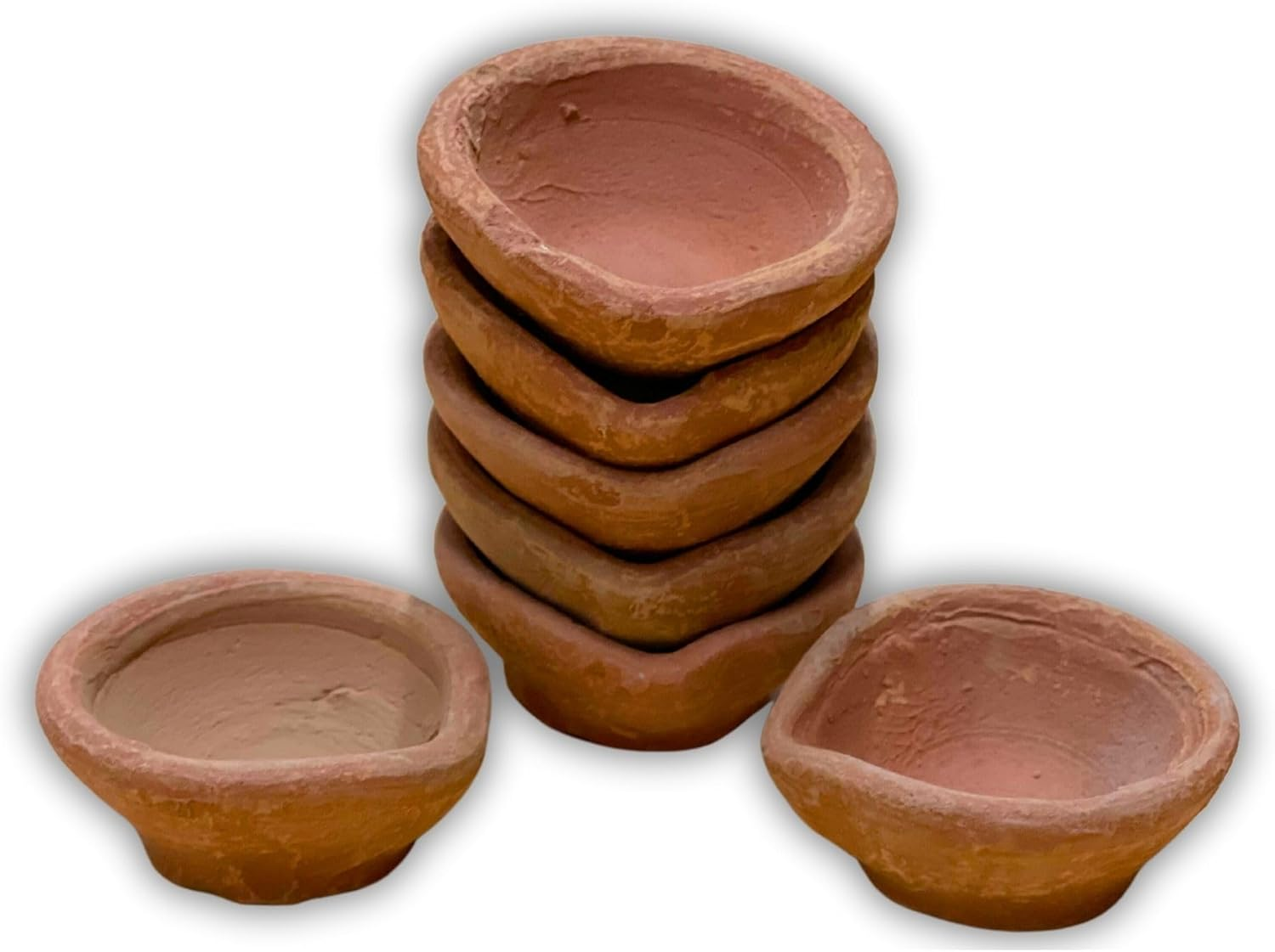 Traditional Handmade Plain Earthen Clay (Mitti) Diya for Diwali, Navratri, Diwali Decor, Home Decoration, Eco-Friendly | 12Pcs Brown image number 5