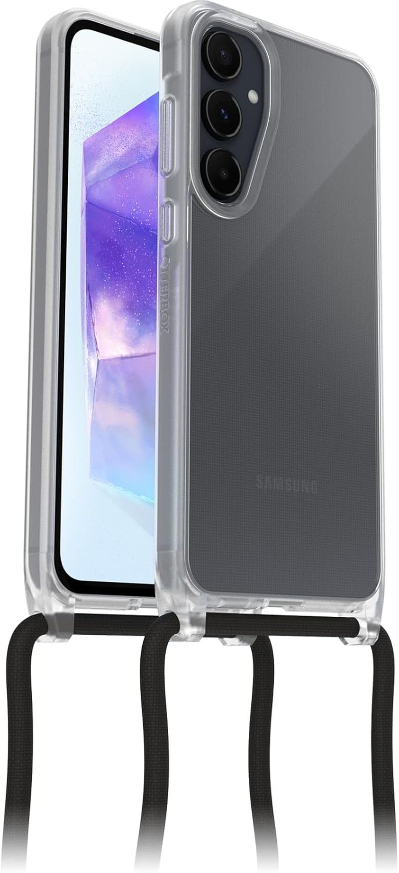 Otterbox React Necklace Case for Samsung Galaxy A55 5G, Ultra-Slim, Protective Case with Adjustable and Detachable Necklace Strap, Tested to Military Standard, Clear