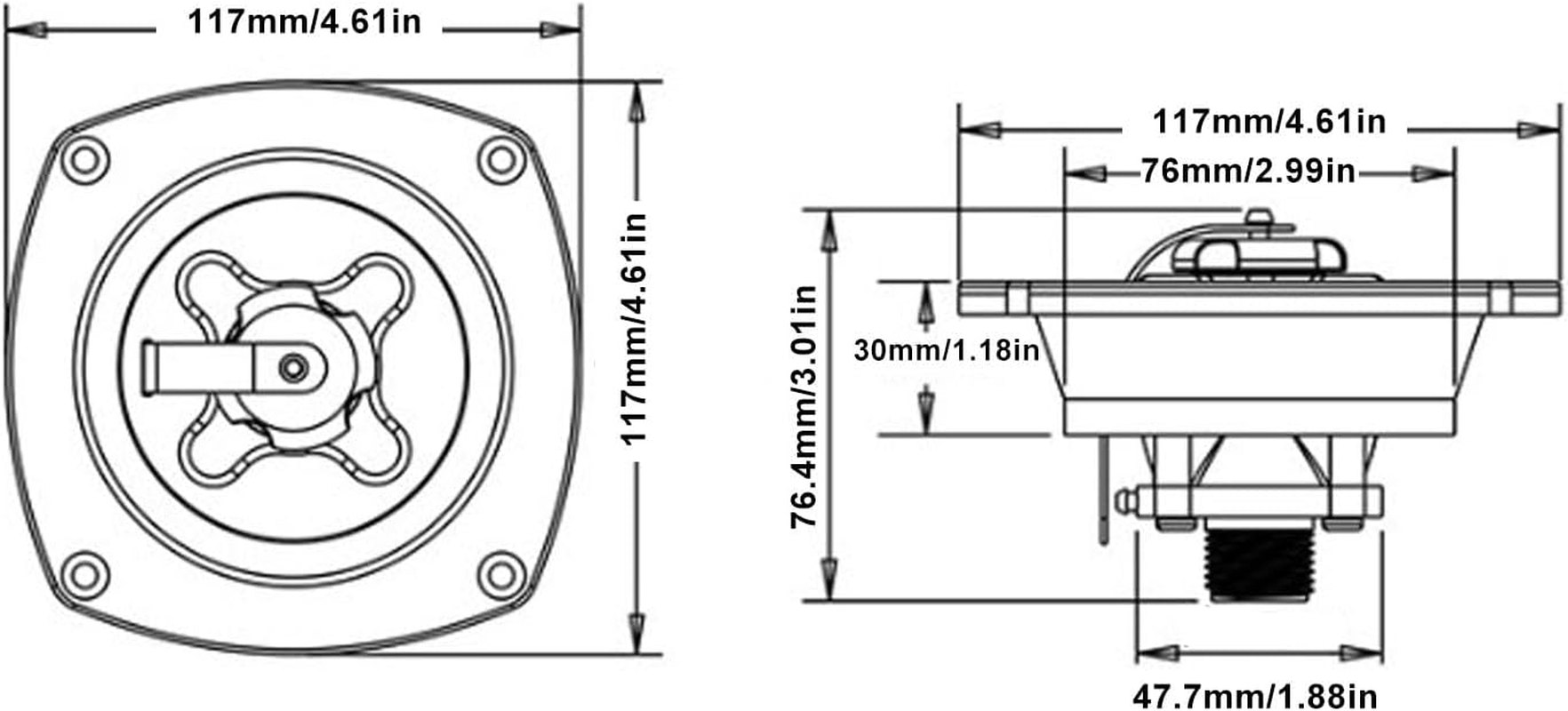 Mains Water Inlet with Pressure Regulator, Wall Mount Pressure Regulated Water Entry for Caravan, RV, Boat, Built-In Check Valve Tank Hatch Reduce Pressure Regulator Filler Entry image number 3