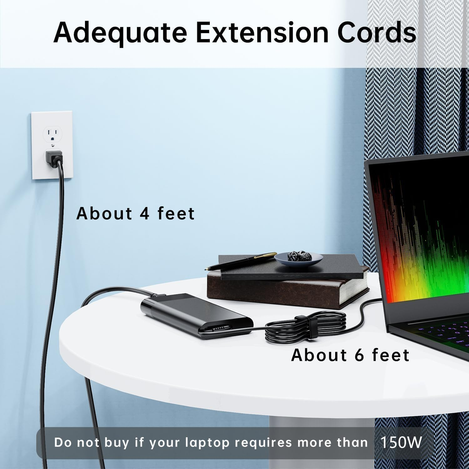 150W AC Adapter Charger Fit for HP Zbook 15 16 17 15U 15V G3 G4 G5 G6 G7 G8 G9 Zbook Studio G3 G4 G5 G6 G7 G8 OMEN by 15 17 Pavilion Gaming 15 17 TPN-CA11 TPN-DA09 Laptop Power Adapter Supply image number 1