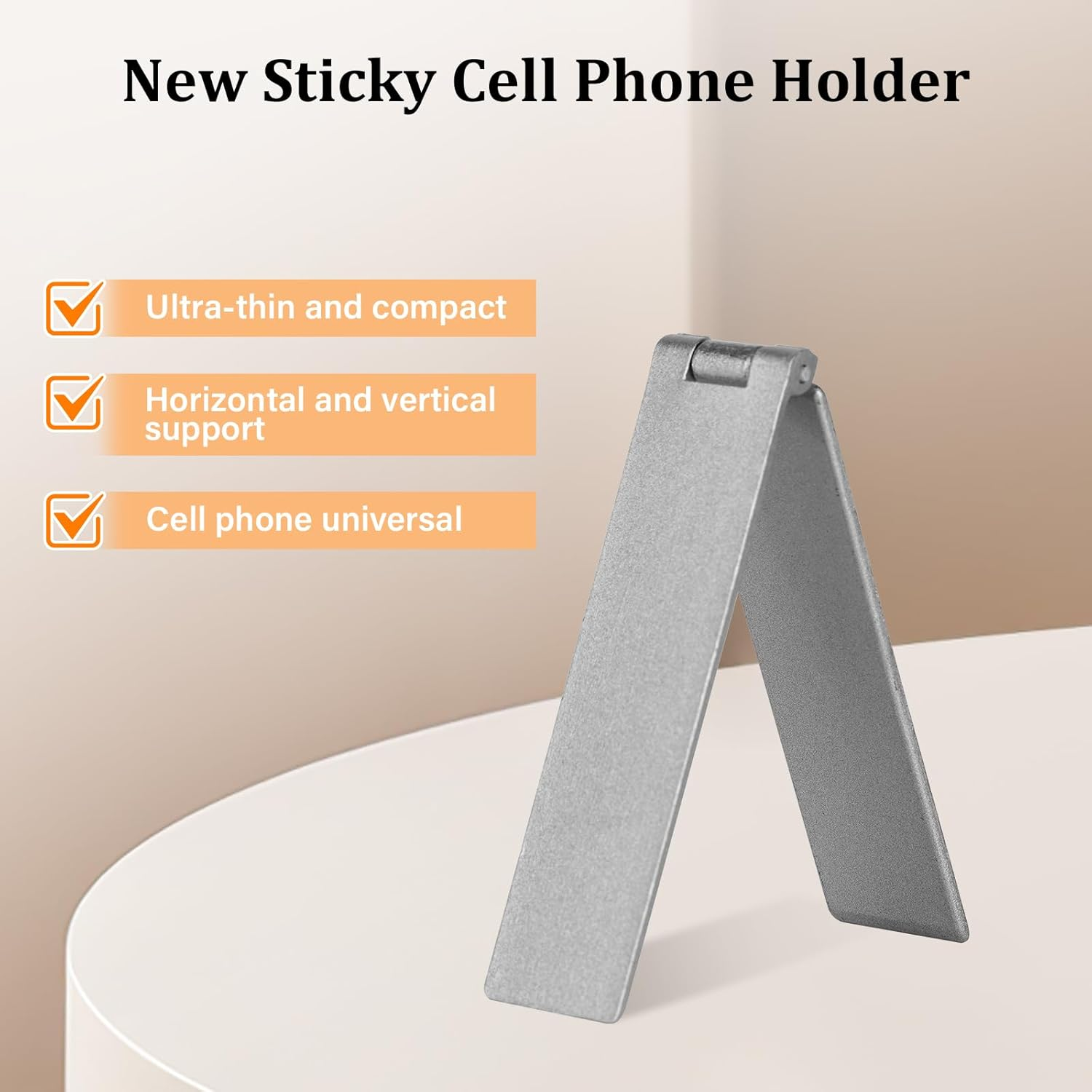 360&deg; Rotating Metal Phone Stand &ndash; Adjustable Height Desktop Holder, Non-Slip Foldable Base for All Iphones/Samsung, Vertical & Horizontal Viewing (Portable Desk Accessory) image number 1