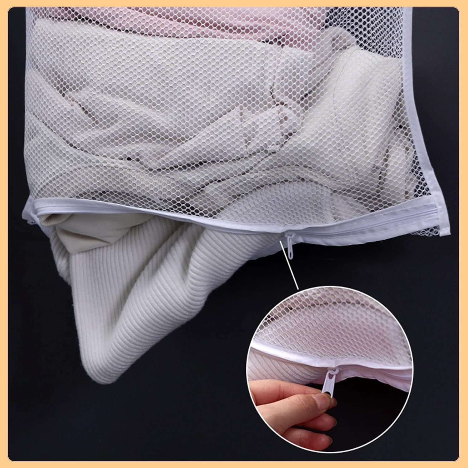 AUXIN 4 Pack Hanging Storage Bags, Foldable Laundry Baskets, 75Cmx50Cm Mesh Sack with 8 Adhesive Hooks, Perfect for Dormitory Bathroom Kitchen Storage Dirty Clothes/Junk Food/Potatoes Onions/Plush Toy image number 4