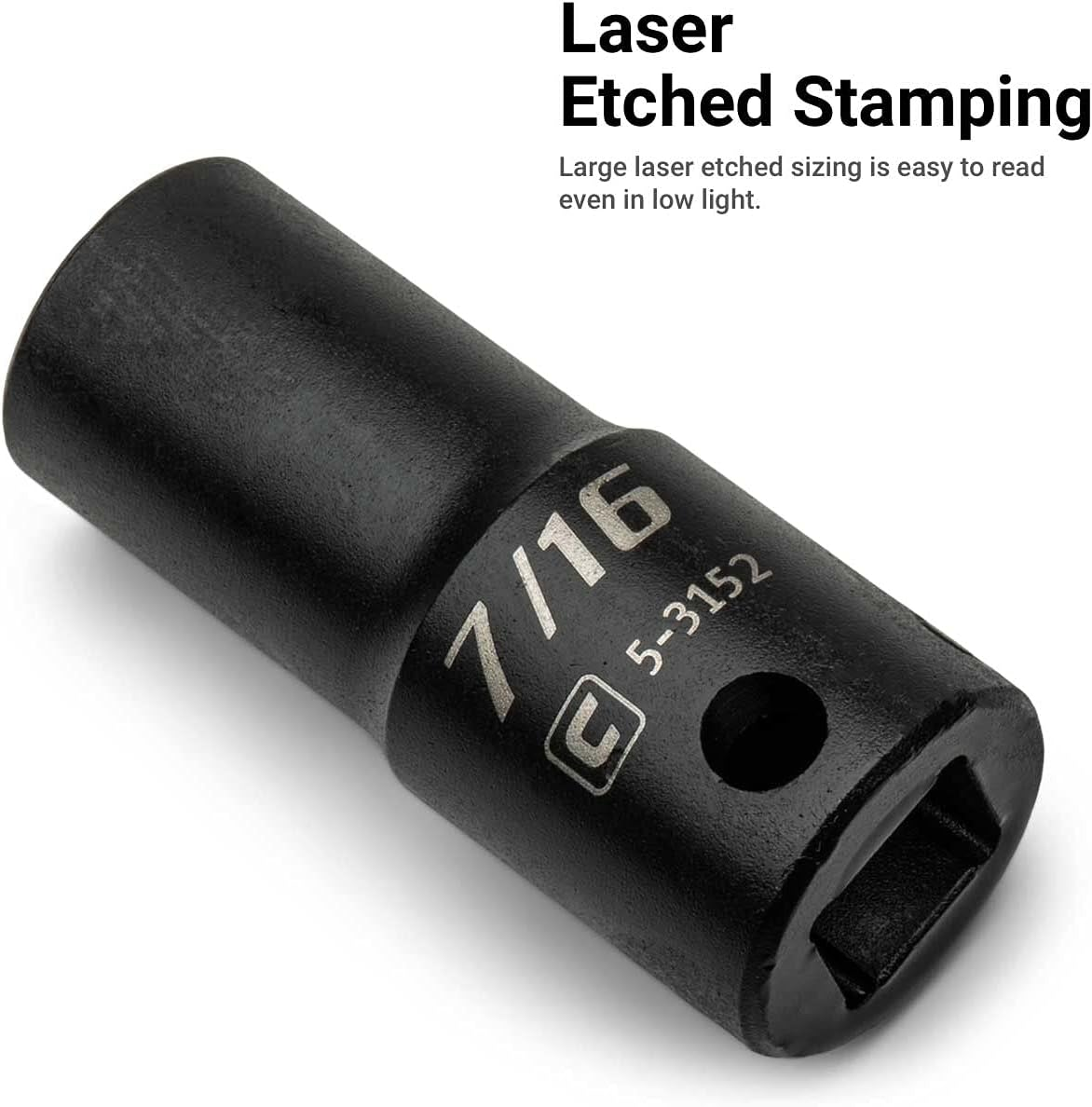 Capri Tools 3/8 In. Drive Shallow, Semi-Deep and Deep Impact Socket Set, SAE, 5/16 to 1 In, 36-Piece image number 5