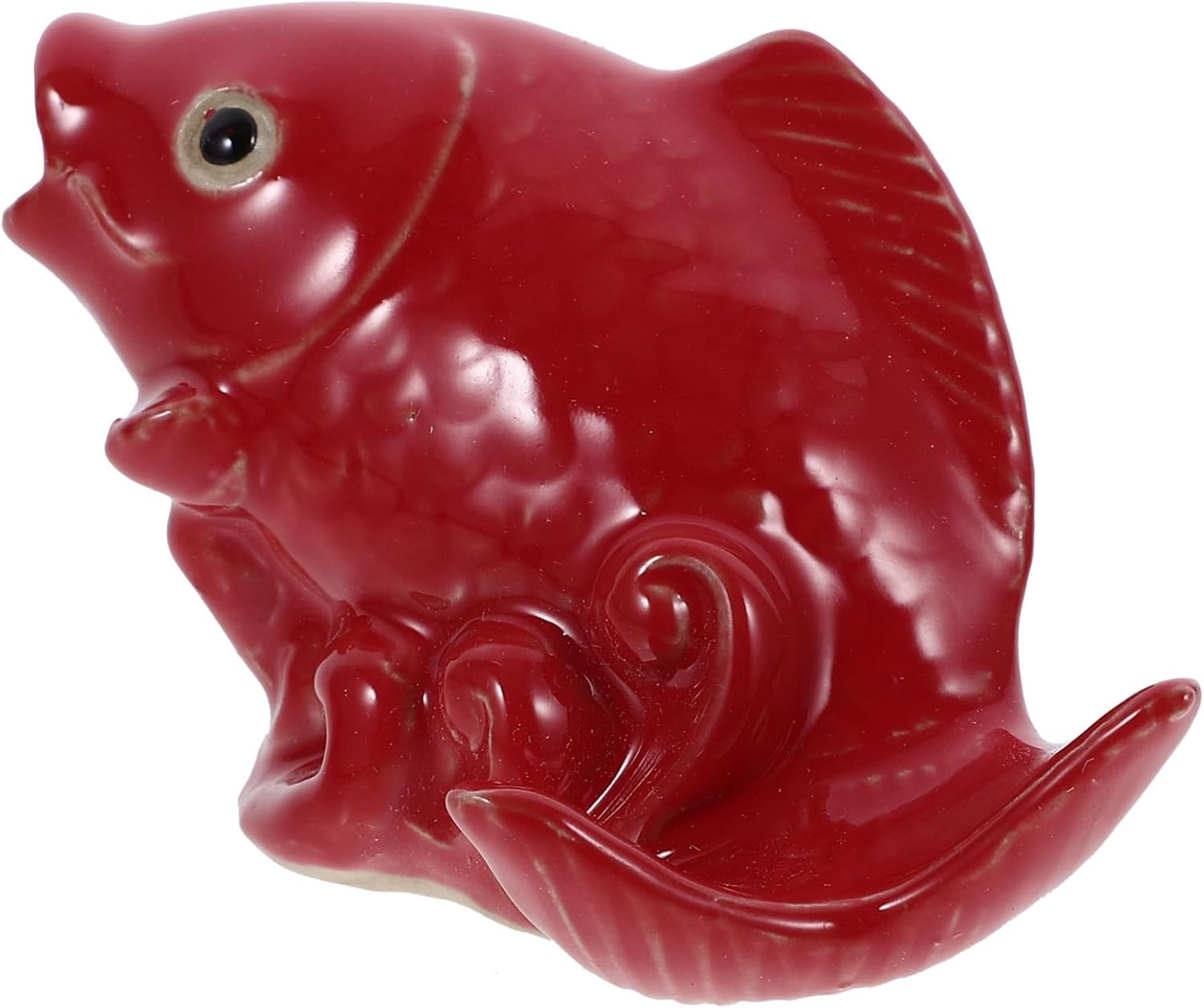 Ceramic Carp Garden Fountain Nozzle Realistic Polished Fish Spray Ornament Wear-Resistant Outdoor Lawn Decor for Patio Balcony Unique Garden Adornment image number 5