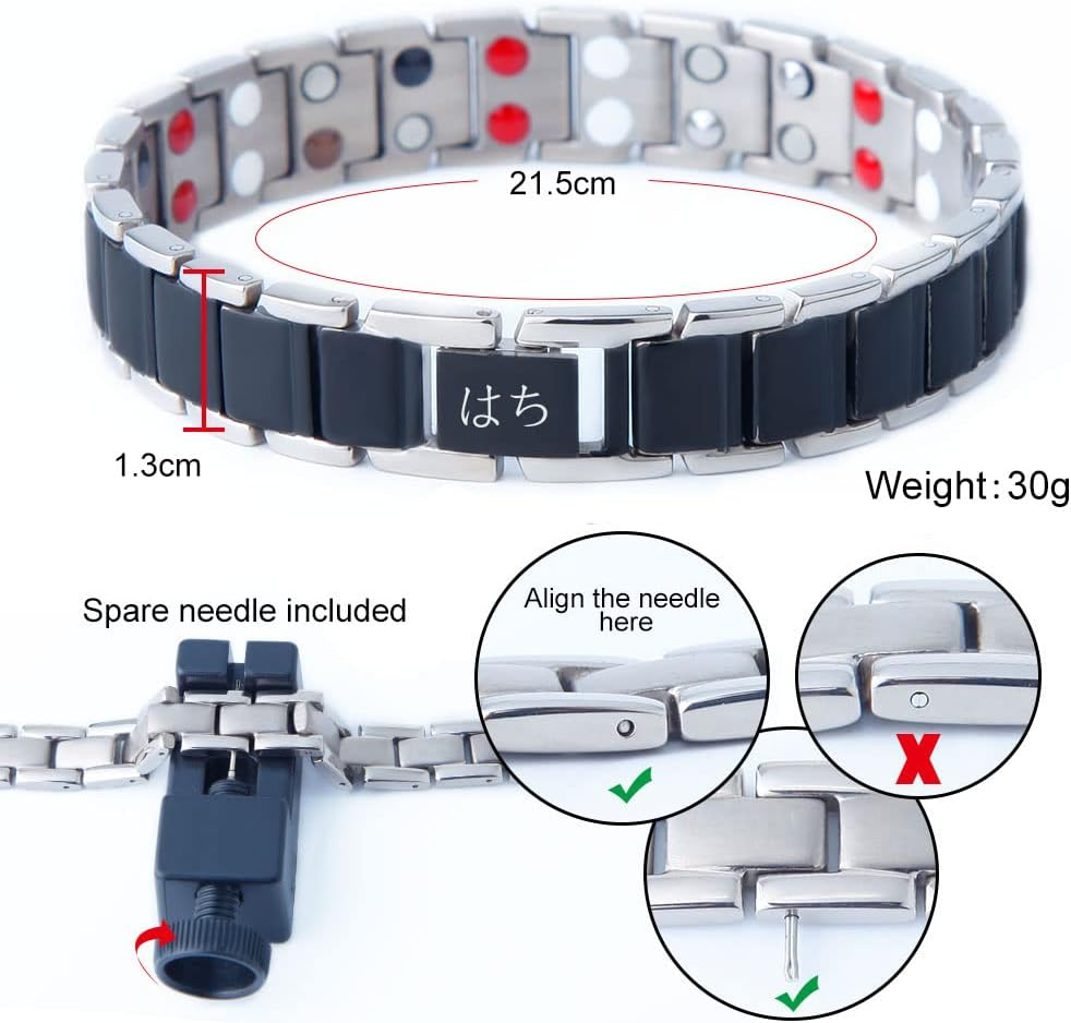 Healthy Bracelet Titanium Bracelet Men Bracelet Mens Magnetic Bracelet Magnet Bracelet for Men Magnetic Bracelet Women Bracelet Magnetic Therapy Bracelets Non-Allergic Bracelets Black Bracelets Gift Bracelets Lovers Bracelets image number 6
