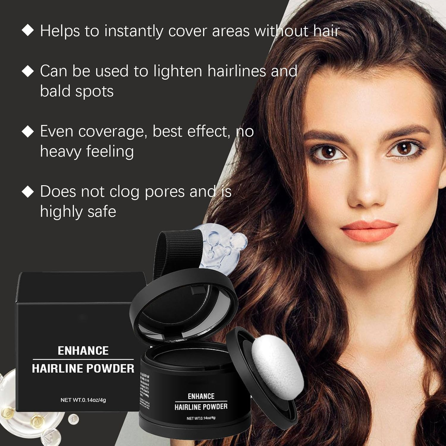 Covrix Instant Hair Powder, Veinsgrain Hair Powder, Hairline Powders Instantly Conceals Hairloss, Root Touch up Hairpowder, Hairlinepowder Stick Root Cover up (#03 Black 黑色) image number 4