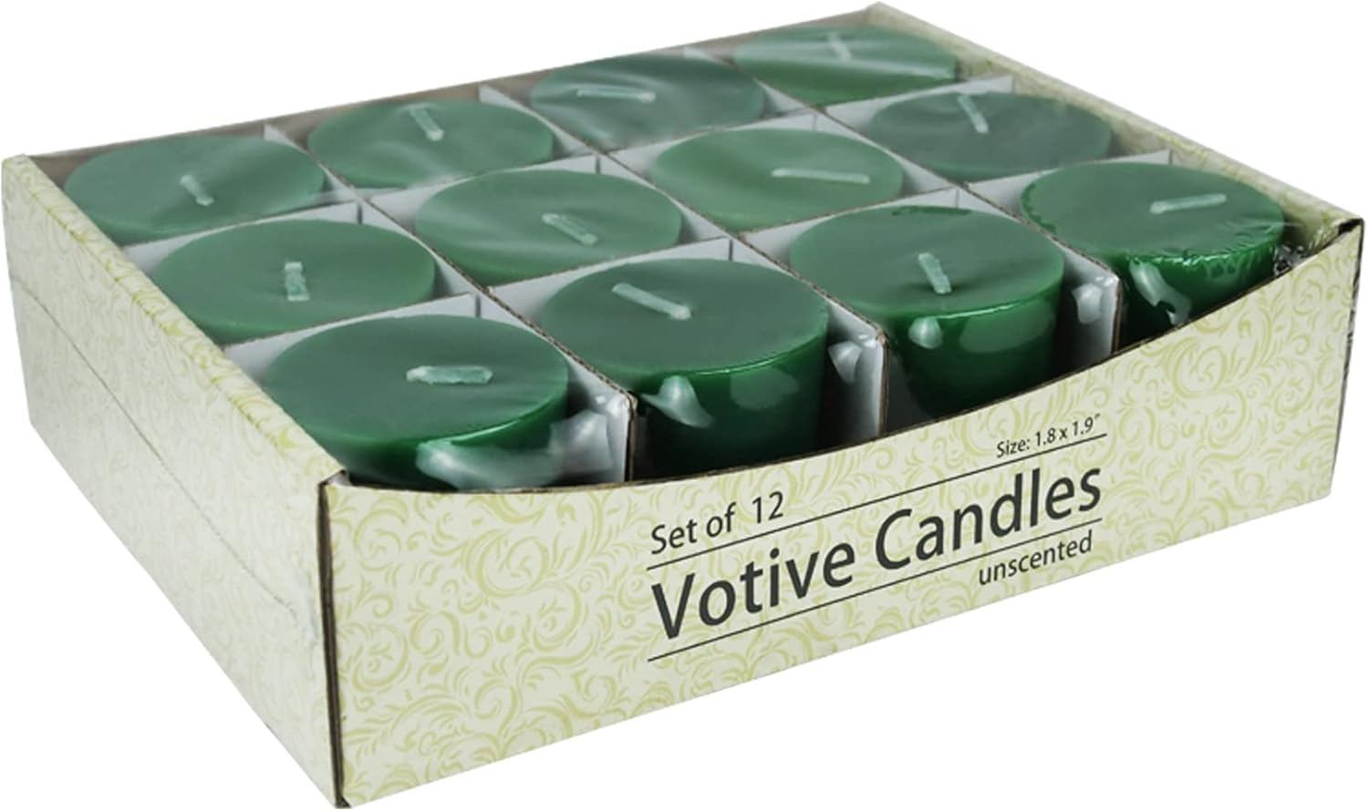 Zest Candle CVZ-012 12-Piece Votive Candles, Hunter Green image number 1