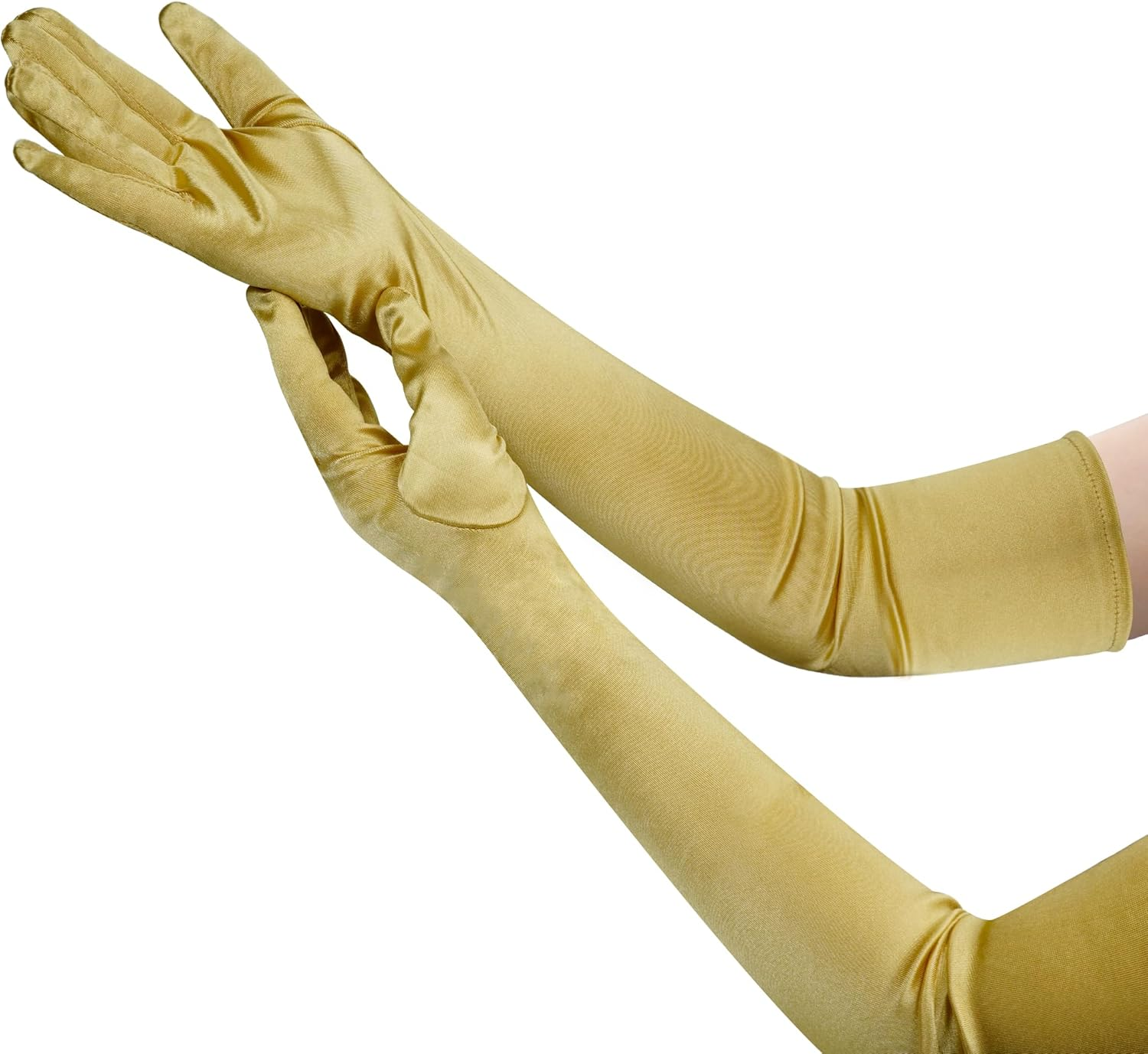 20In Women'S Long Finger Black Gloves Elbow Length Red Gloves image number 3