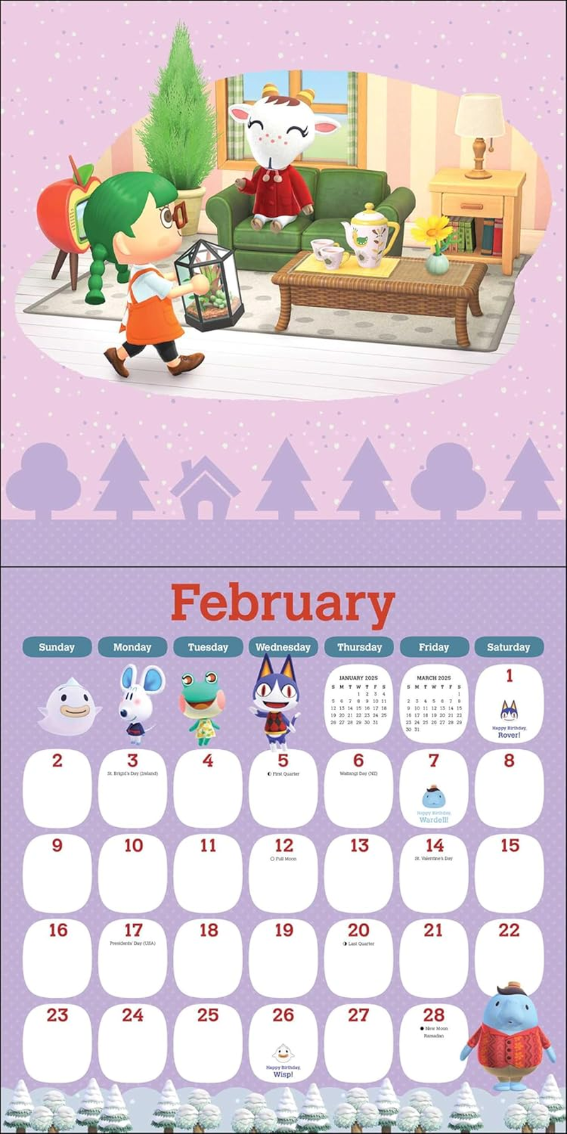 Animal Crossing: New Horizons 2025 Wall Calendar image number 4