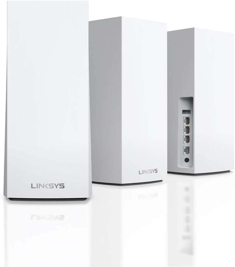 Linksys Velop MX12600 Tri-Band Mesh Wifi 6 System (AX4200) Wifi Router with up to 830 M&sup2; Wireless Coverage, 3.5 Times Faster for More than 120 Devices - Pack of 3, White image number 1