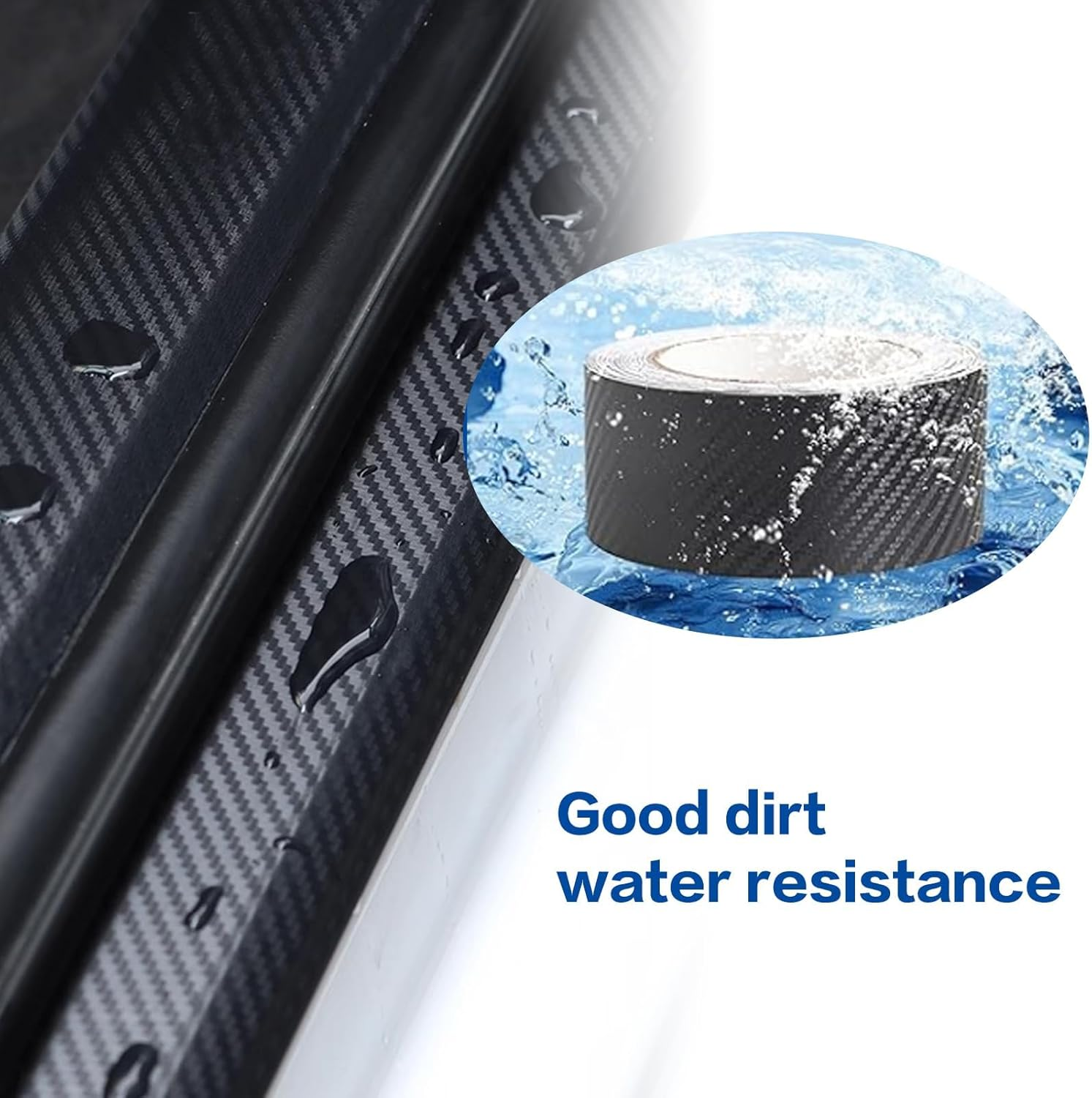 5CM X 7M Carbon Fiber Vinyl Wrap Tape Roll- Self-Adhesive 3D Dry Carbon Film for Chrome Delete, Car Door Edge Guards, Window & Door Detailing | Universal Blackout Tape for Cars & Motorcycles image number 2