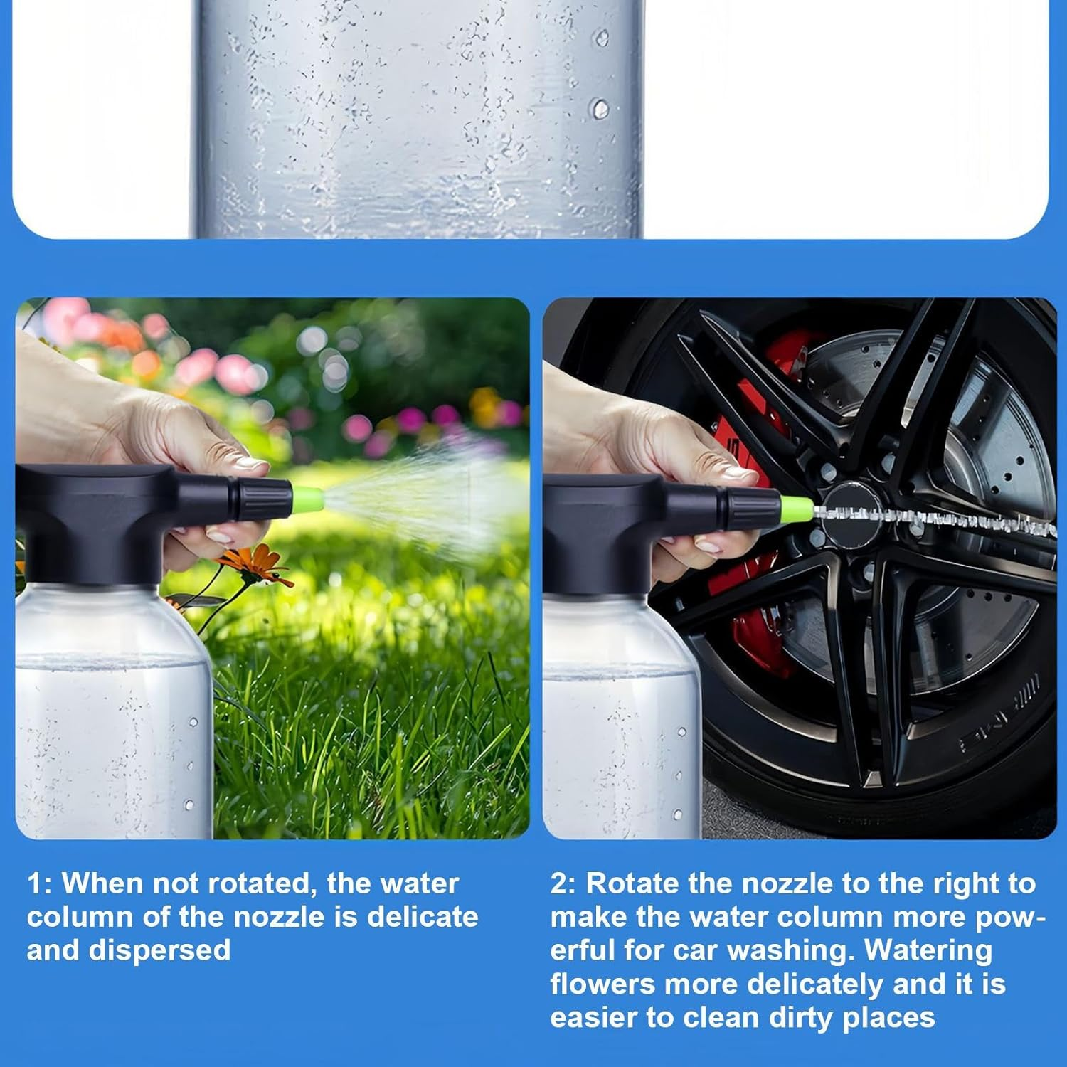 Foaming Spray Bottle Car Wash | 2L Electric Automatic Plant Mister Watering Can - Automatic Automotive Washing Cleaning Plant- Watering Kettle for Home Garden image number 1