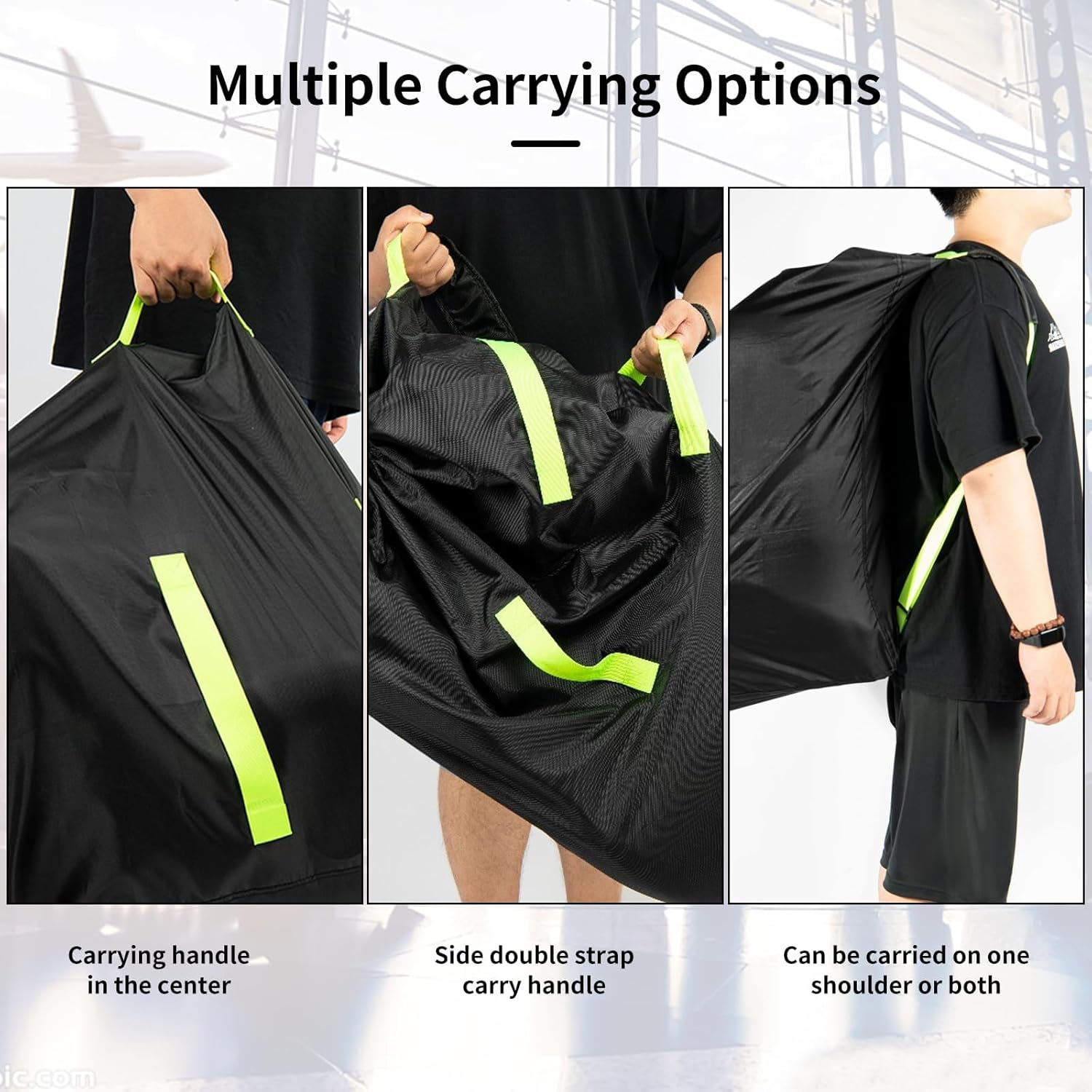 Car Seat Travel Bag for Airplane, Waterproof Durable Padded Cover with 2 Luggage Tags, Universal Fit, Gate Check Bag for Airplane, Fits Convertible Car Seats or Double Strollers image number 5