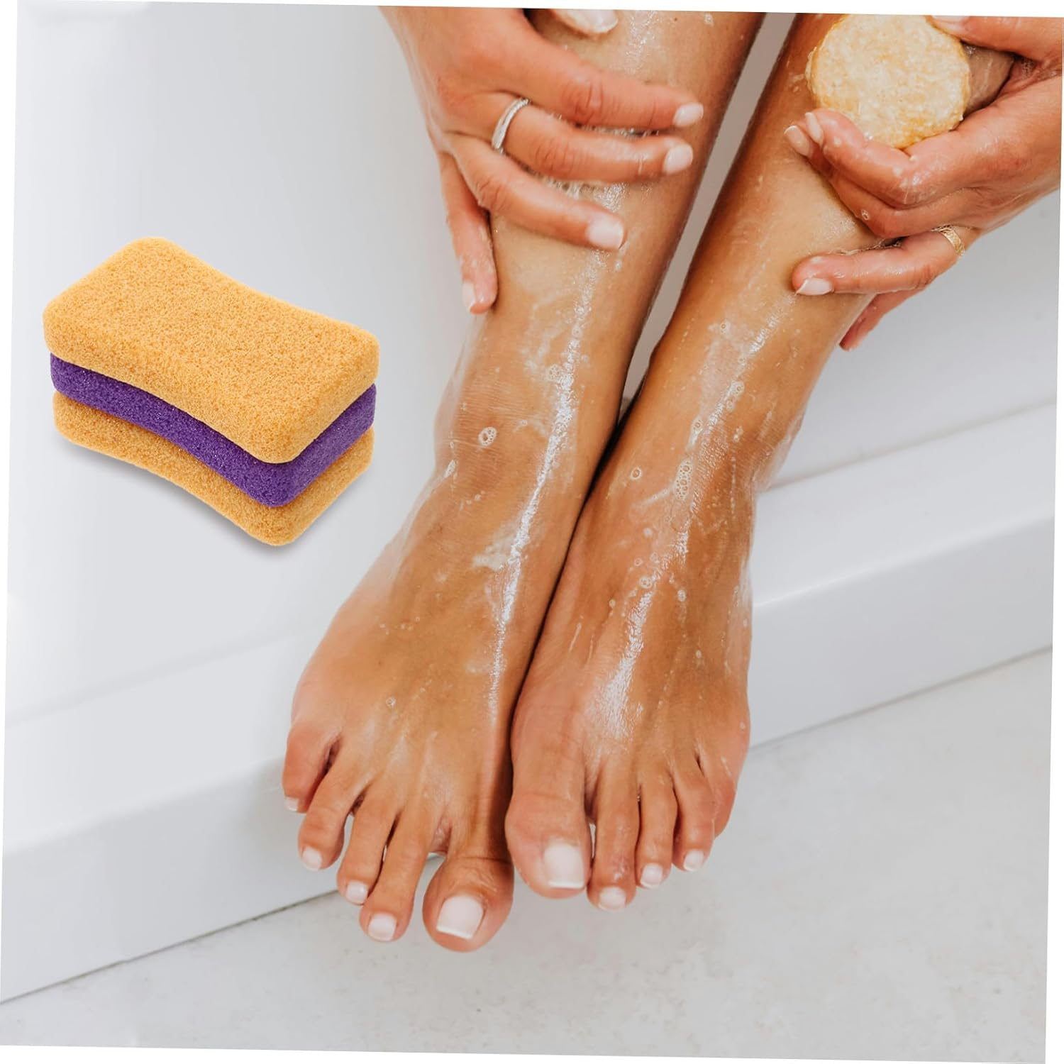 GANAZONO 3Pcs Natural Pumice Stone Exfoliating Tool for Dead Skin Removal Rough Grinding Foot File with Comfortable Grip Skin-Friendly Pedicure Stones for Callus Care and Random Color image number 4