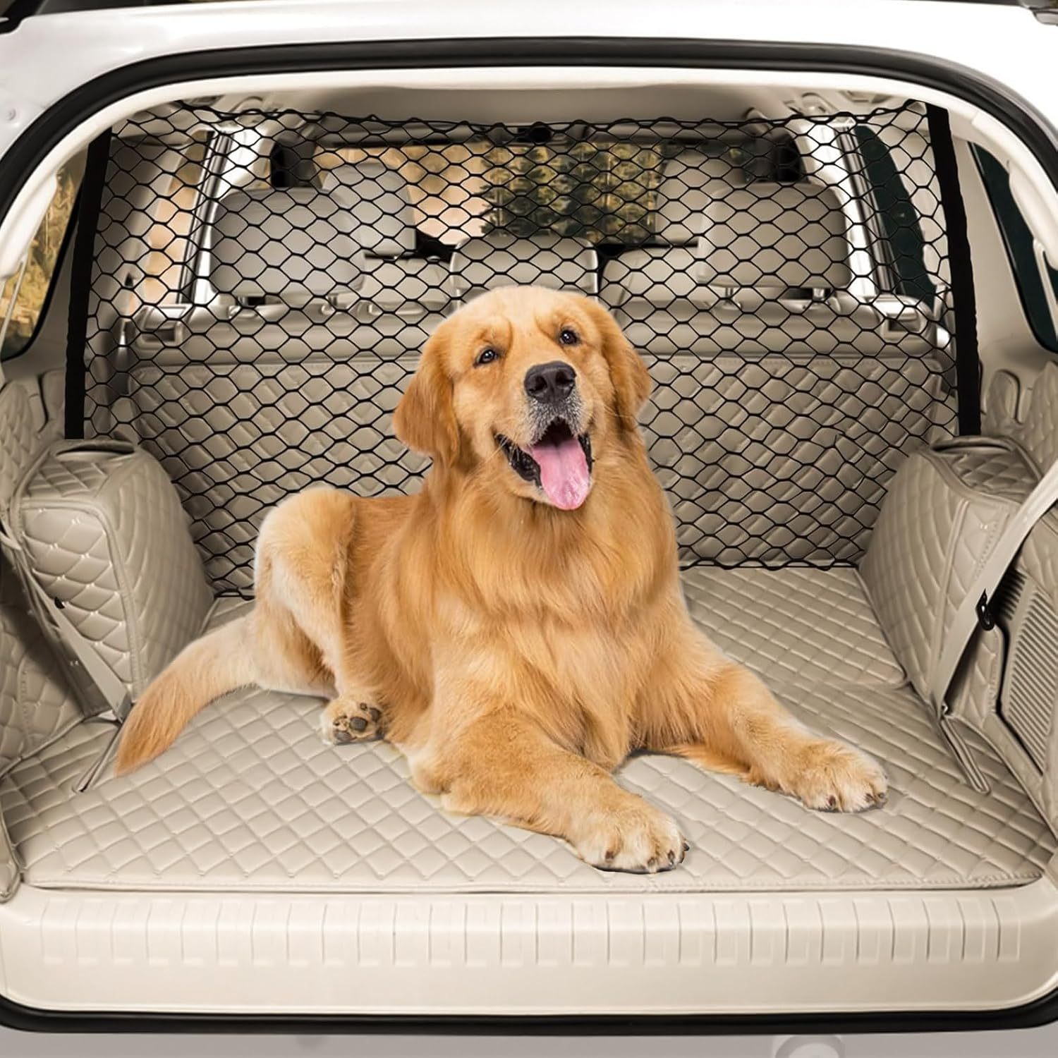 Dog Car Barrier, Dog Barrier for Car Dog Car Divider Back Seat Barrier, Dog Barrier for Suv Car Pet Barrier, 51&rsquo;&rsquo;*35&rsquo;&rsquo; Car Divider for Dogs Car Net for Dogs (51&rsquo;&rsquo;*35&rsquo;&rsquo;) image number 1