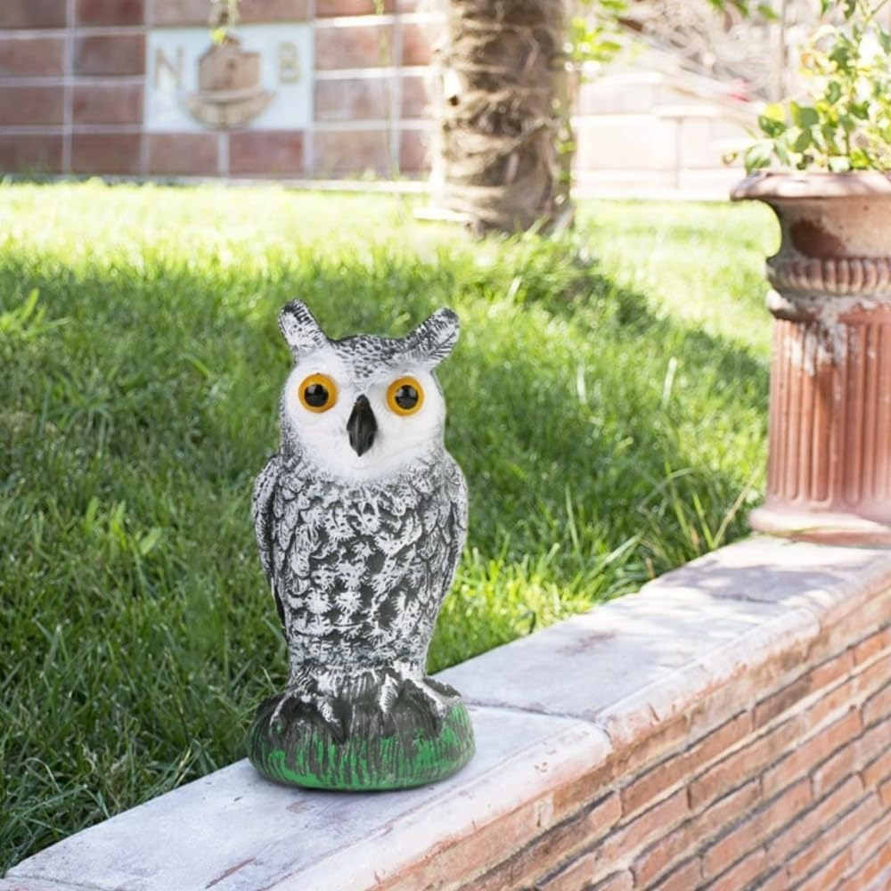 Poemtian Owl Scarecrow,Fake Owl Scarecrows to Scare Birds Away,Owl Statue for Keep Plants, Trees, and Flowers Safe from Invading Vermin image number 3