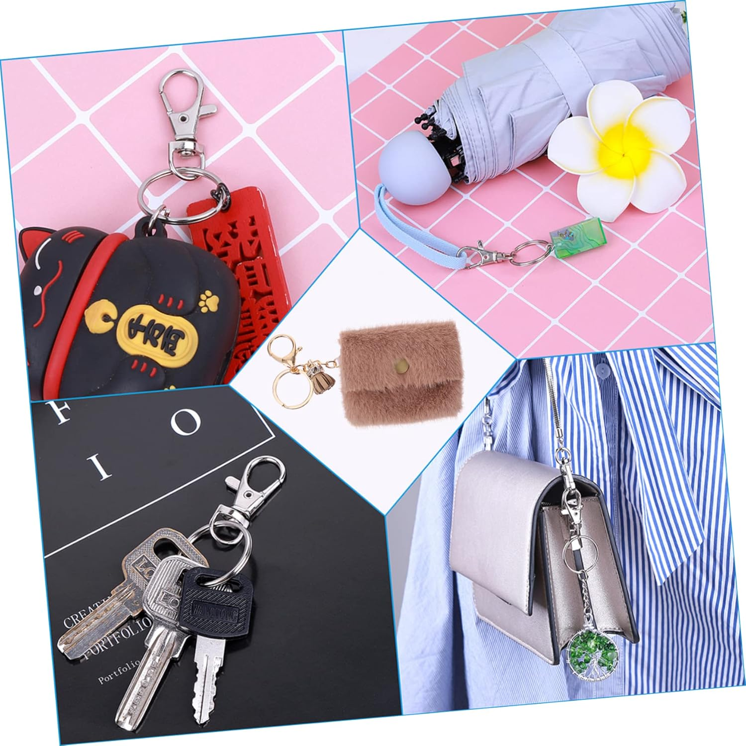 PACKOVE 2Pcs Mini Coin Bag Keychain Change Bag Key Holder Keychain for Daily Use Mini image number 5