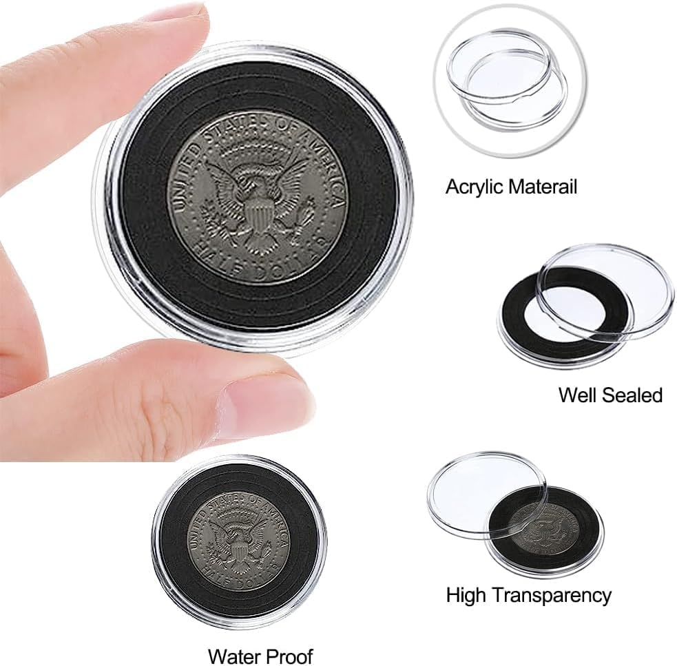 40 Pcs 46Mm Coin Capsules,Coin Holders for Silver Eagles Coin Capsules Coin Case Silver Coin Collection Supplies image number 5