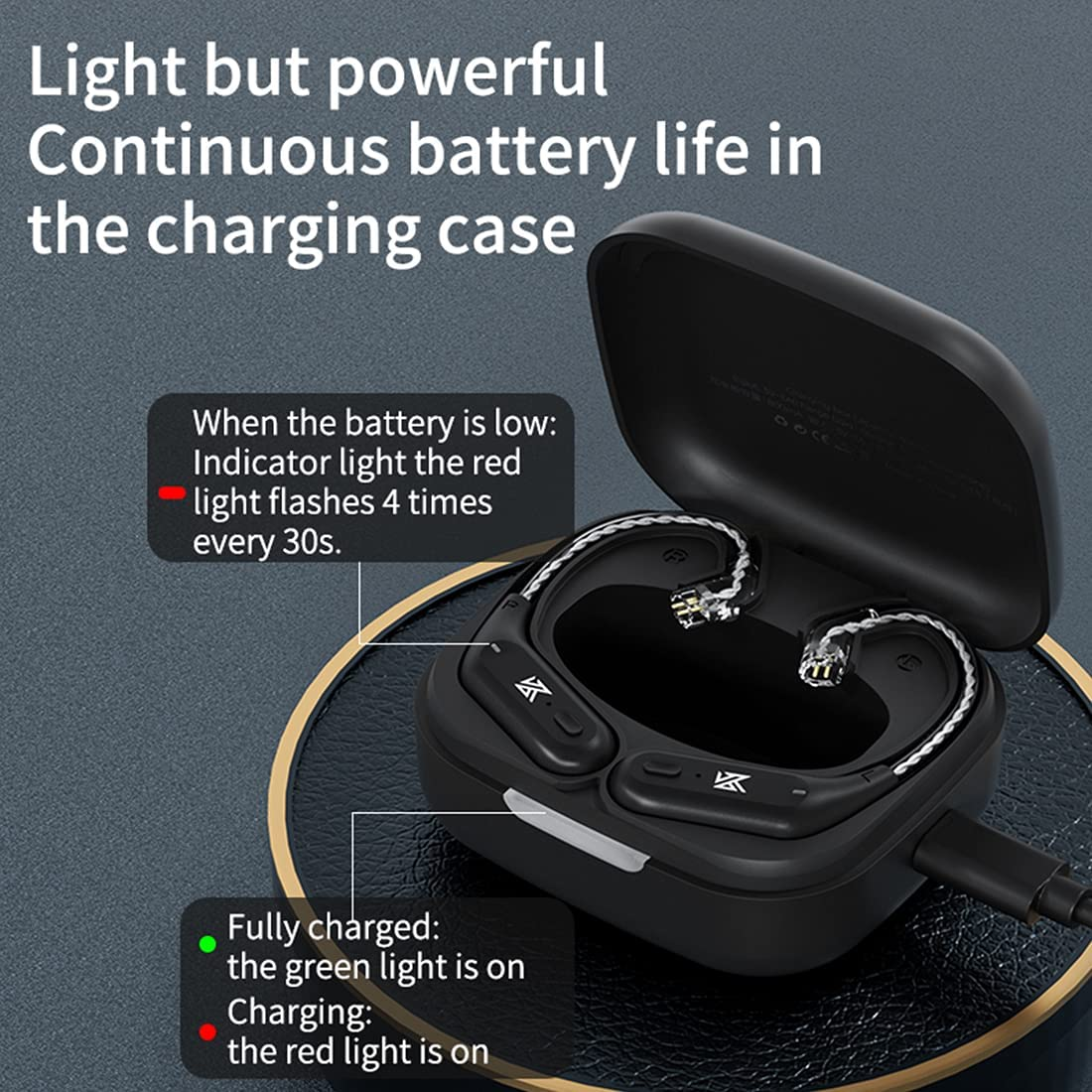 KZ AZ09 Bluetooth 5.2 Module IEM Bluetooth Adapter Wireless Waterproof Ear Hook Extra Long Battery Life Bluetooth Cable for ​KZ ZS10 PRO/ZSN Pro X/ZSN PRO/ZSX/AS12/AS16/ZAX CCA CRA/C12(C Pin) image number 5