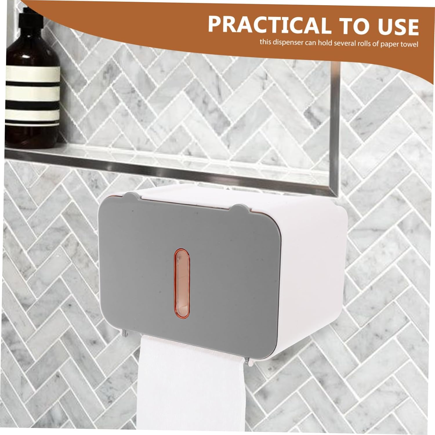 Angoily Bathroom Storage Touchless Paper Towel Dispenser Wall-Mounted Tissue Box Large Capacity