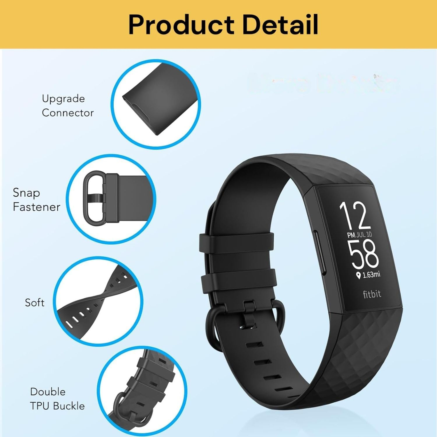 Ezonedeal Sport Bands for Fitbit Charge 4 Band & Fitbit Charge 3 Bands, Soft Silicone Adjustable Replacement Wristbands Women/Men for Fitbit Charge 4 / Fitbit Charge 3 / Charge 3 SE image number 1