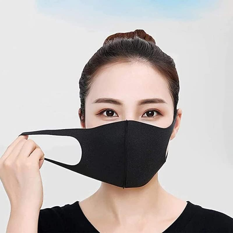 10 Pack Face Mask, anti Dust Mouth Mask, Unisex Anti-Pollution Facemask, Reusable & Washable Masks for Running, Cycling, Skiing Motorbikes, Outdoor Activities (Black) image number 5