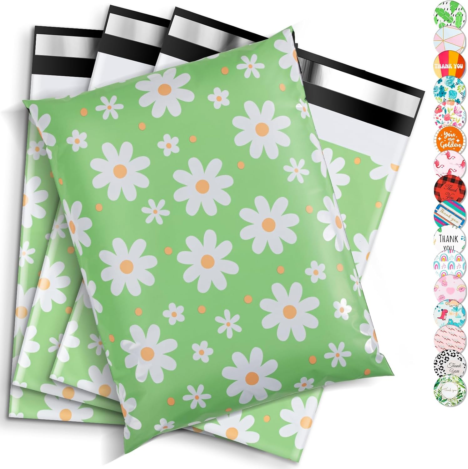 Oududianzi 100PCS Large Poly Mailers, 10X13 Inch Shipping Bags, Fashion Envelopes, Plastic Packaging Mailing Bags, Self-Seal Poly Mailers for Small Business, Clothing - Floral