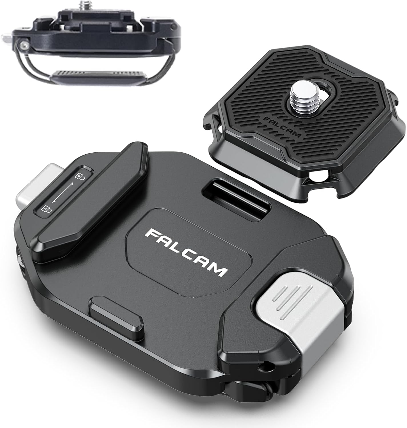 ULANZI F38 Camera Backpack Clip Quick Release Kit V2, QR Plate Tripod Mount Adapter Capture Clip for Camera to Backpack Strap Quick Mount/Release, Black image number 3