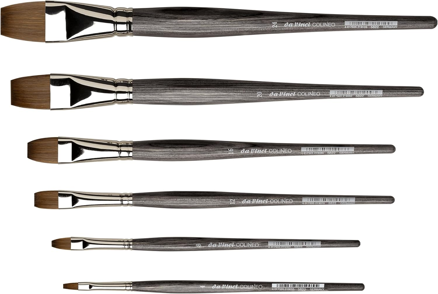 Da Vinci Colineo Synthetic Kolinsky Sable Brush - Flat, Size 20, Short Handle