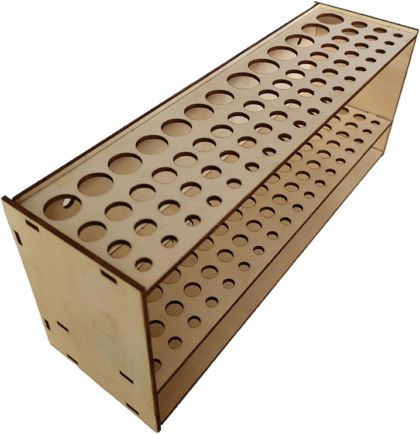 Brush Case - Brush Holder for Artists, Wall Mounted Wooden Tray Stand with 67 Holes | Wall Mounted Brush Stand and Desk Organiser for Watercolour Brushes and Eyeliner image number 6