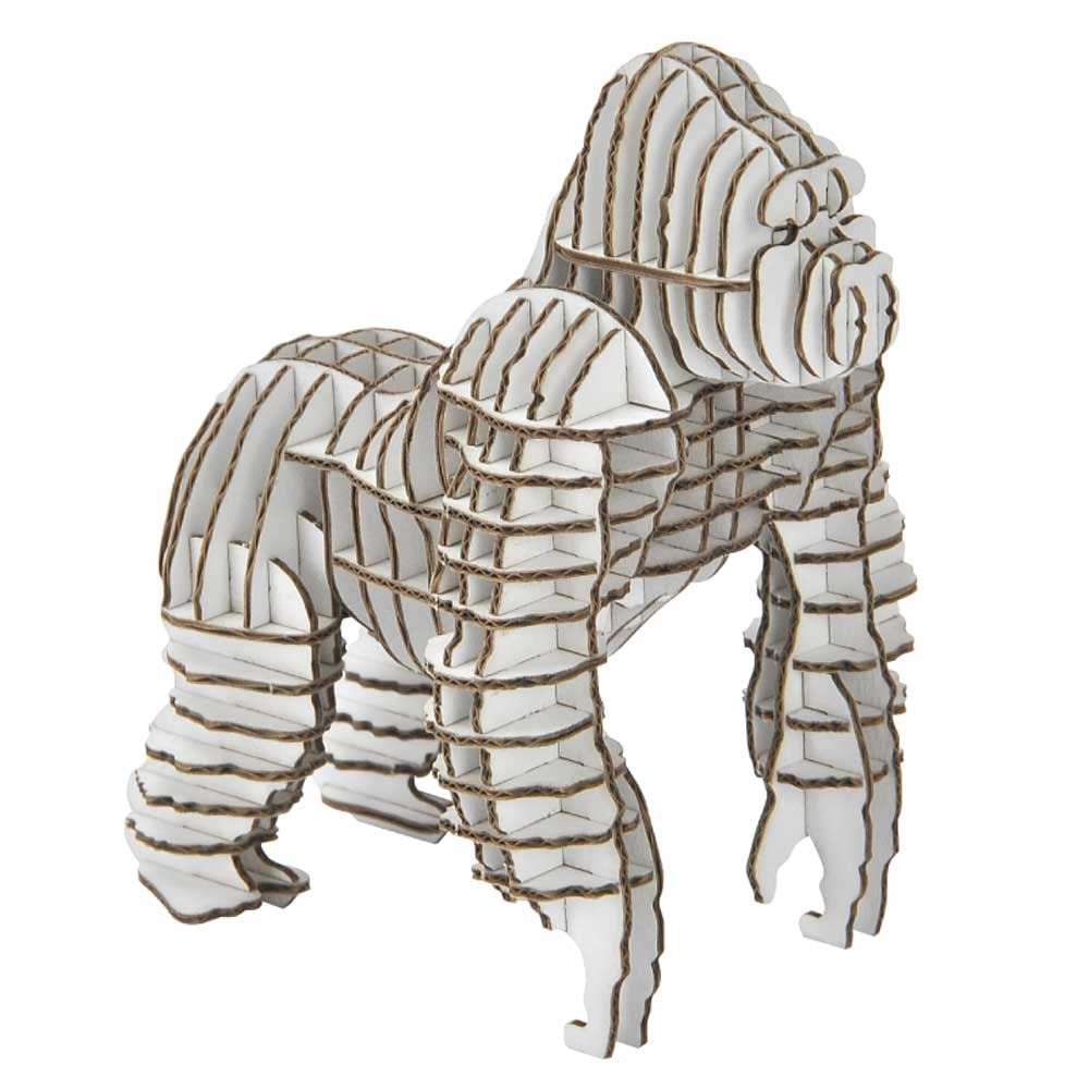 Hacomo Grid Gorilla White Cardboard Craft Kit