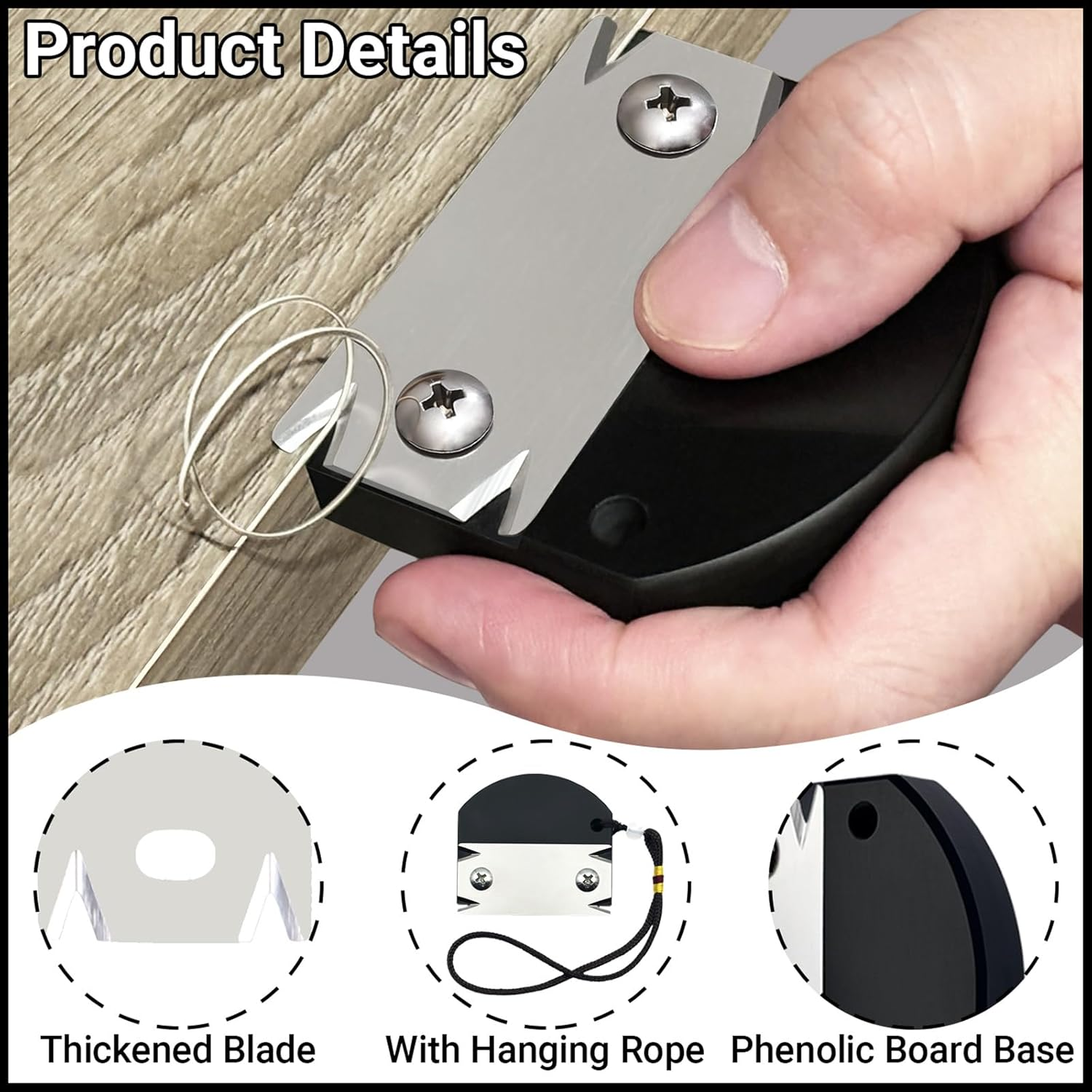 Feabolee Edge Banding Trimmer & Cutter - 2025 Upgraded, Stainless Steel & Plastic, Includes Hanging Strap, for Wood|Pvc|Abs|Veneer