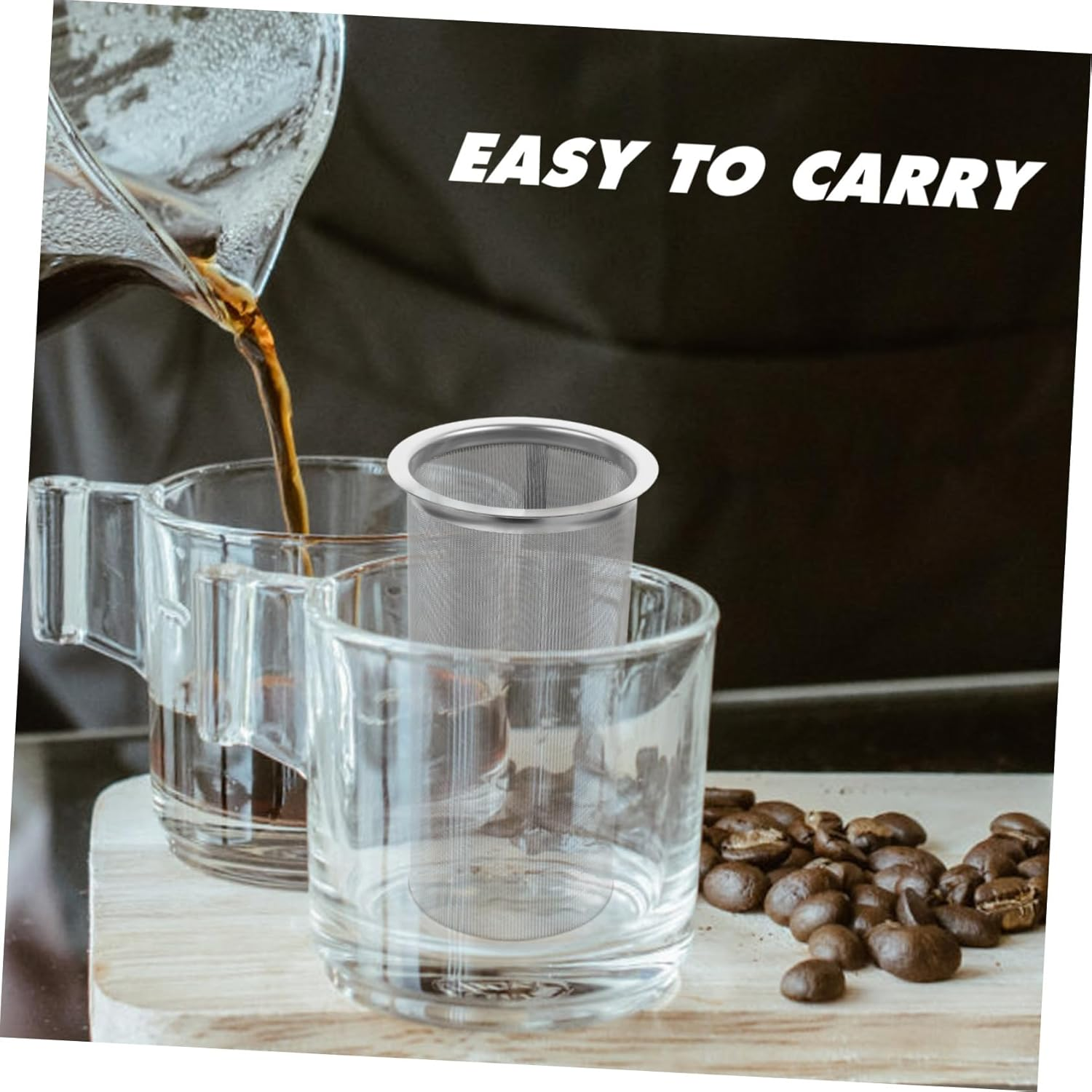 OFFSCH Stainless Steel Coffee Filter Mesh Strainer Insert 8X15Cm 304 Food-Grade Metal Tea Infuser for Reusable Coffee Maker Accessories and Brewing at Home image number 3