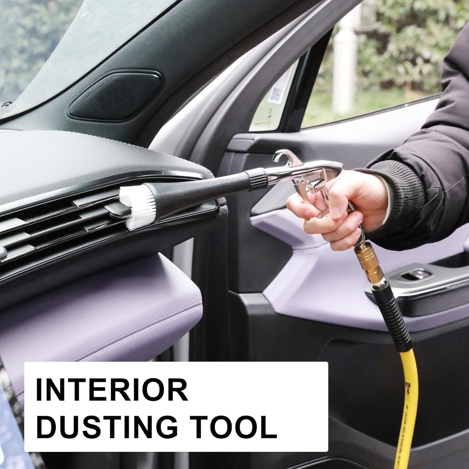 Car Cleaning Gun, High Pressure Air Blow Gun with 2 Set Nozzle, Interior Car Cleaning for Vehicle Upholstery Carpet Seat Blowing Function image number 4