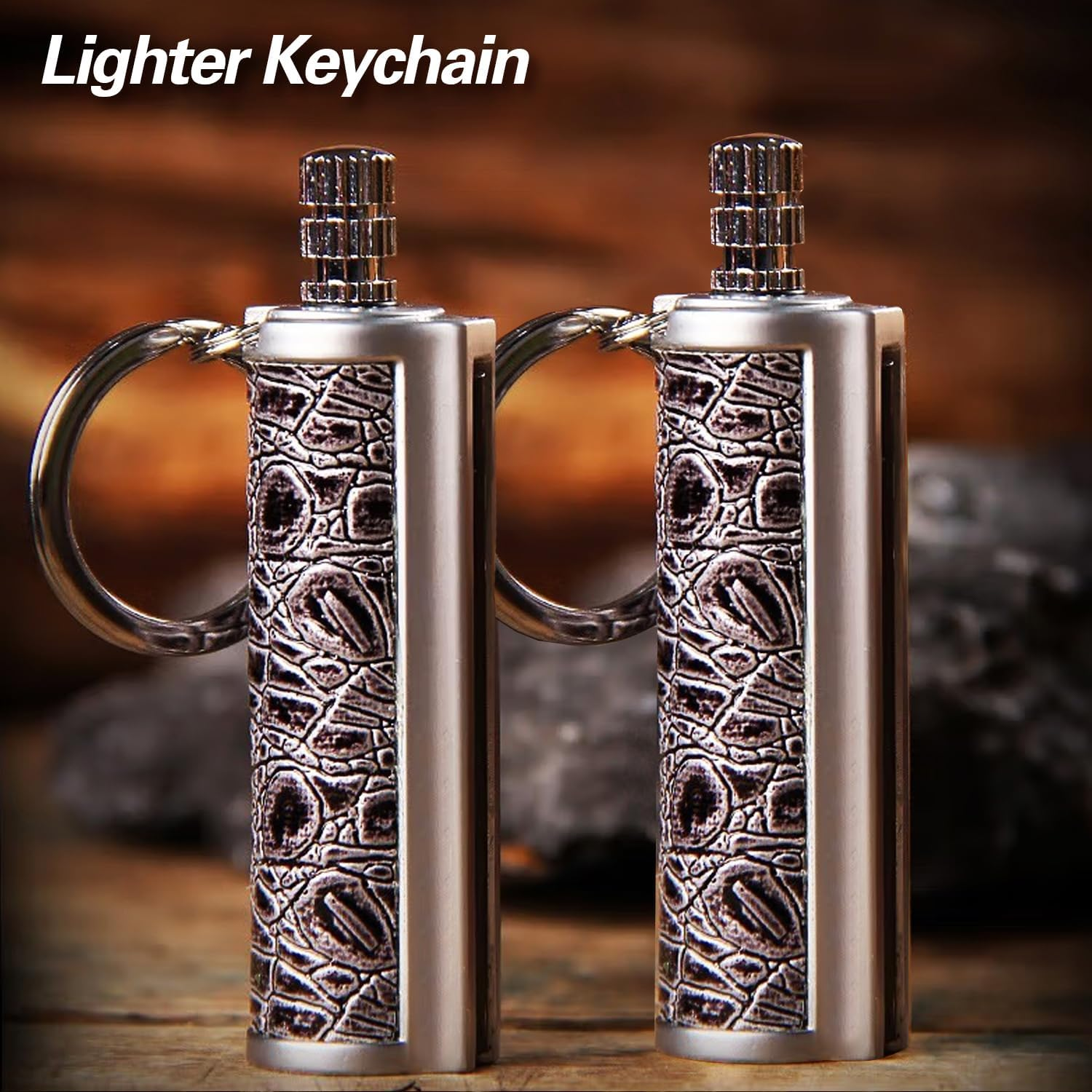 Fire Starter Lighter Waterproof Metal Keychain Camping Survival Fire Starter image number 5