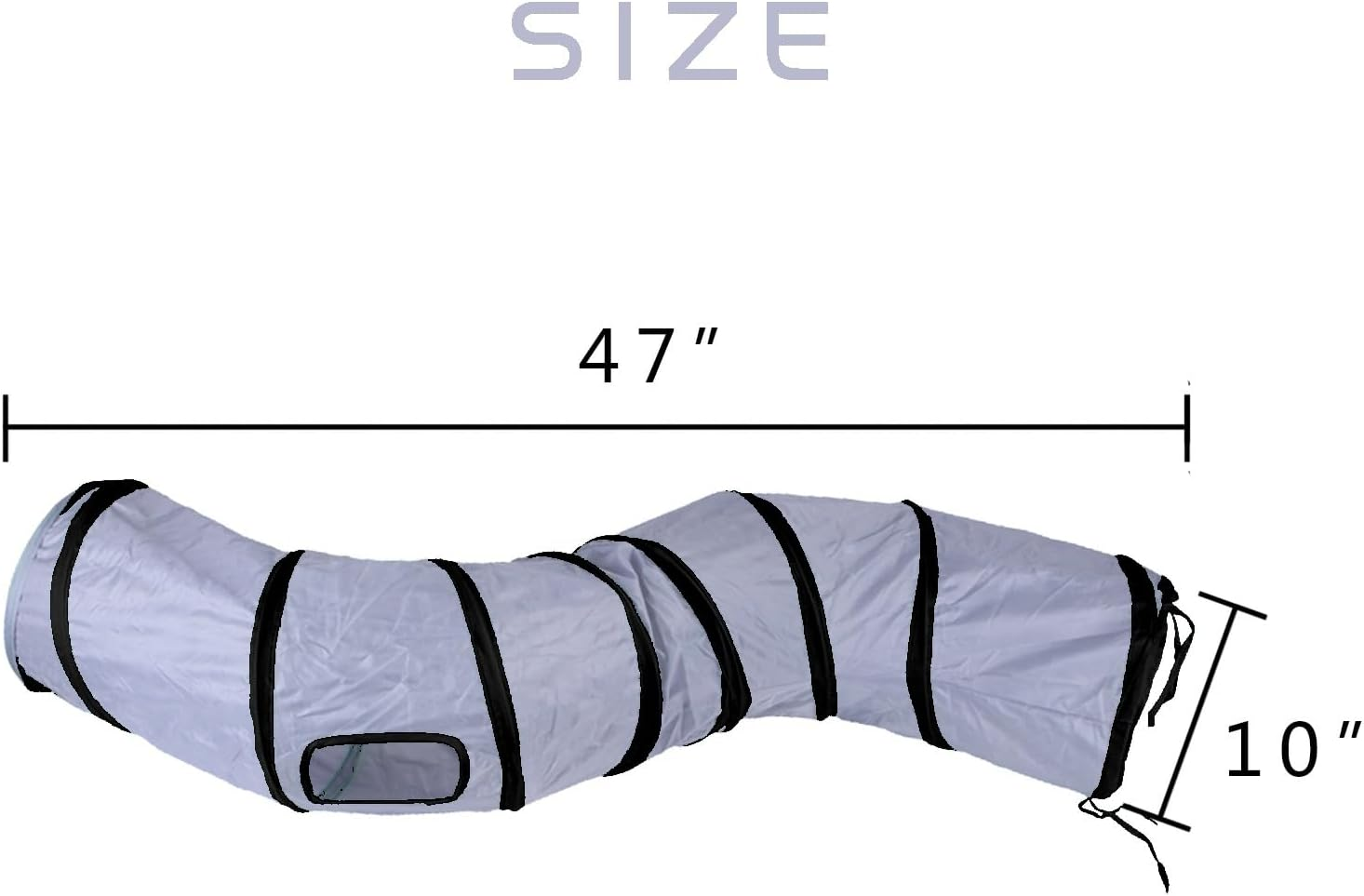 Icagy Cat Tunnel for Indoor Cats Interactive, Rabbit Tunnel Toys, Pet Toys Play Tunnels for Cats Kittens Rabbits Puppies Crinkle Pop up Gray 47" Shape S - Purple image number 3