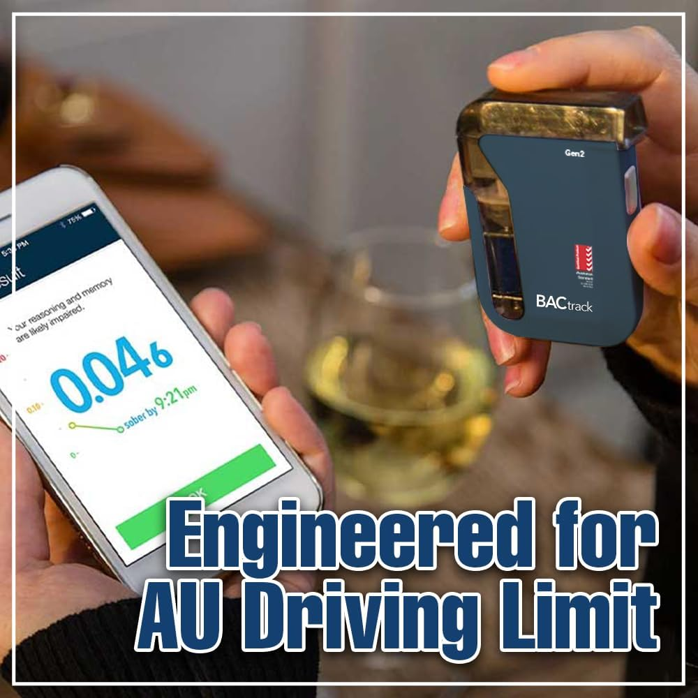 Bactrack Mobile Pro Gen2 Breathalyzer Australian Standard Smartphone Portable Breath Alcohol Tester Professional-Grade Bluetooth Breathalyser, Blue image number 3