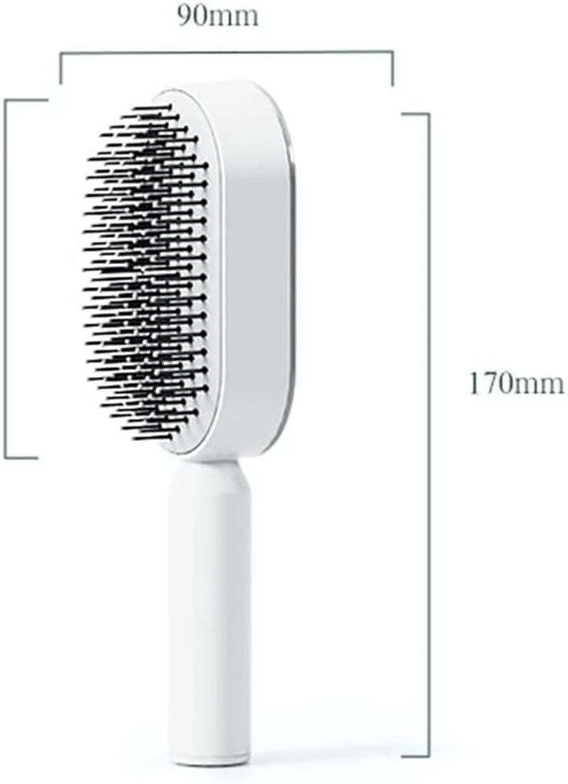 New Hair Brush Self-Cleaning Air Cushion Comb Comfortable for Salon Hairdress AU Red - Red image number 5