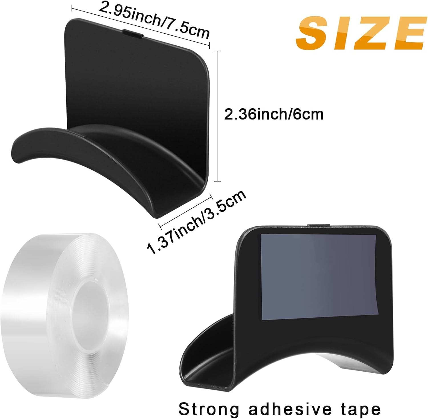 12 Pcs Headphone Wall Hangers Adhesive Gaming Headset Holder Hooks for Wall Mount Strong Universal Stand Hooks for Most Headphone Controller, Hat, Baseball Caps, Closet, Door (Black) - 12, White image number 6