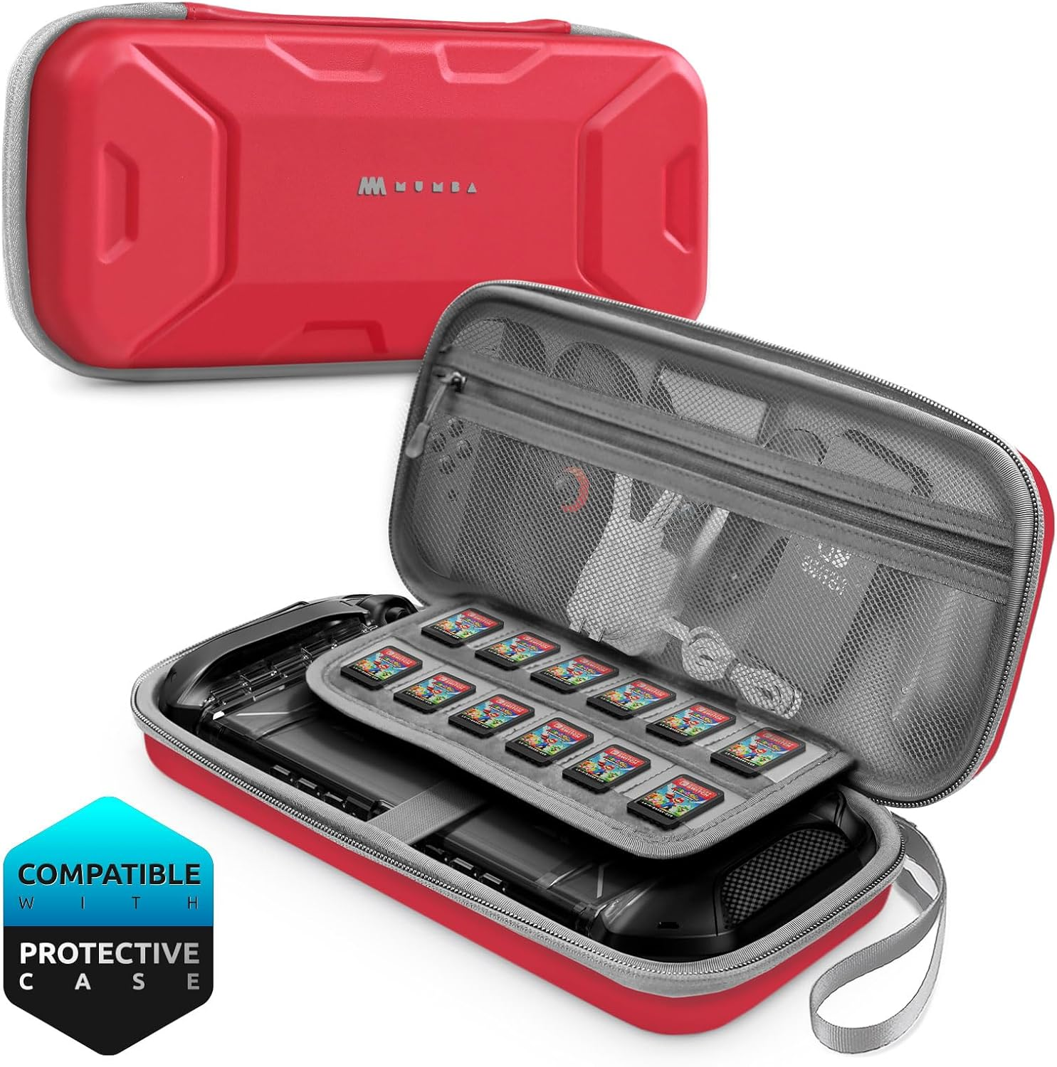 Mumba Carrying Case for Nintendo Switch 2 2025, [Plus Version] Portable Protective Travel Carry Handbag Pouch for Blade/Titan Case [Large Capacity] (White)