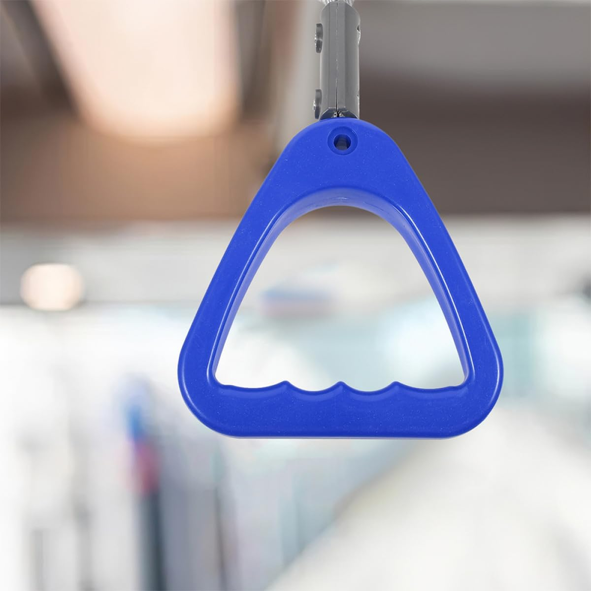 Alasum 2Pcs Blue Triangle Grab Handles with Strap for Car and Subway &ndash; Portable Auto Support Handle for Elderly Standing Assist, Adjustable Vehicle Hand Grip for Travel and Daily Use image number 1