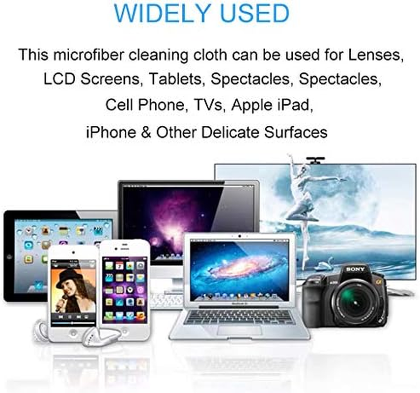 Tongke Microfiber Cleaning Cloths [8 Pack] 7 X 6 Inches (18Cm X 15Cm),Ideal for Cleaning Glasses, Camera Lenses, Tablets, Iphone, Android Phones, LCD Screens. image number 1