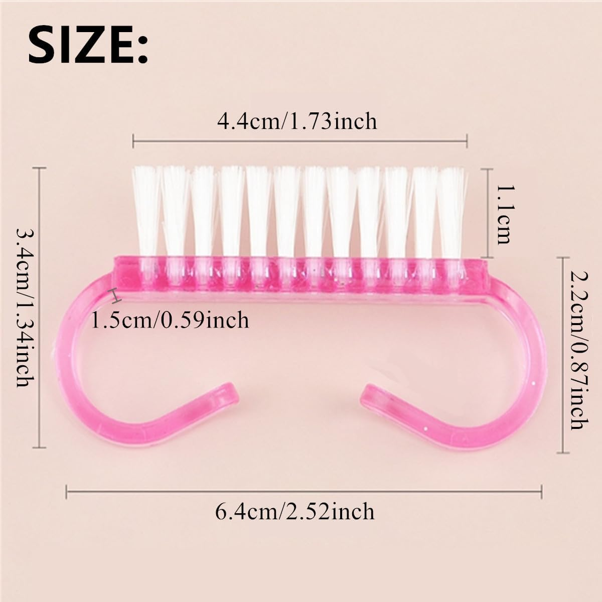 8Pcs Mini Fingernail Scrub Cleaning Brushes, Handle Grip Nail Brush,Cleaning Brushes for Toes and Nails Cleaner(Multicolor) image number 2