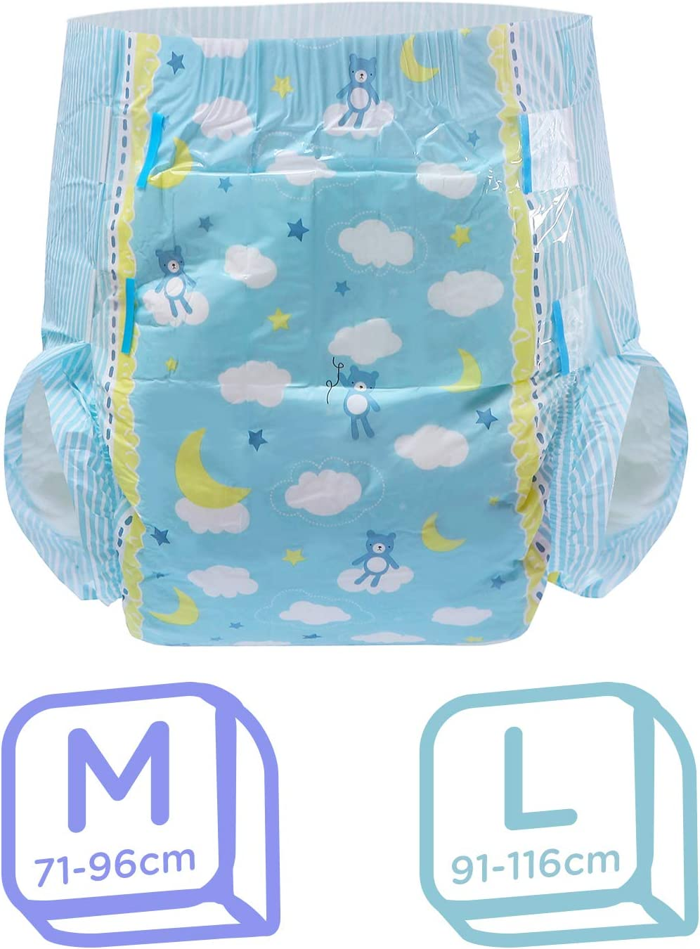 Littleforbig Printed Adult Brief Diapers 2 Pieces - Little Dreamers (M)