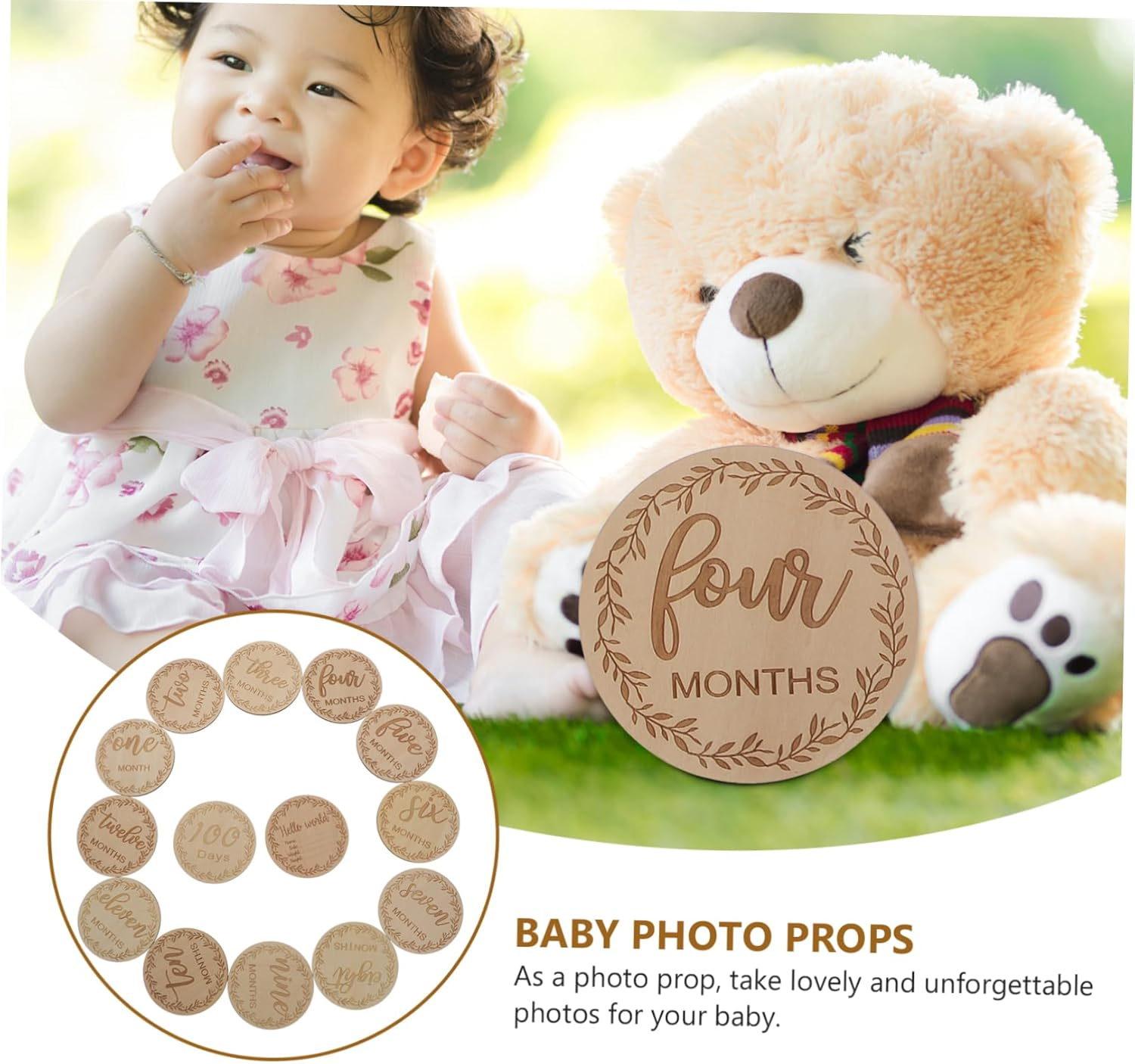 12Pcs Dymadon Milestone Blocks Birth Accessories Monthly Cards Commemorative Photography Props image number 2