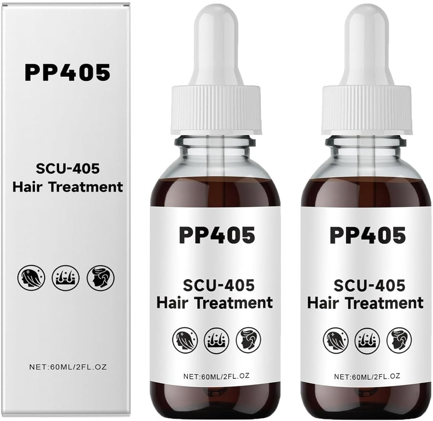 PP405 Hair Treatment, SCU-405 Hair Growth Oil, Anti-Hair Loss Serum, Scalp Nourishing Oil, Damage Repair, Loss Prevention, Quickly Absorbed & Non-Greasy (3Pcs)